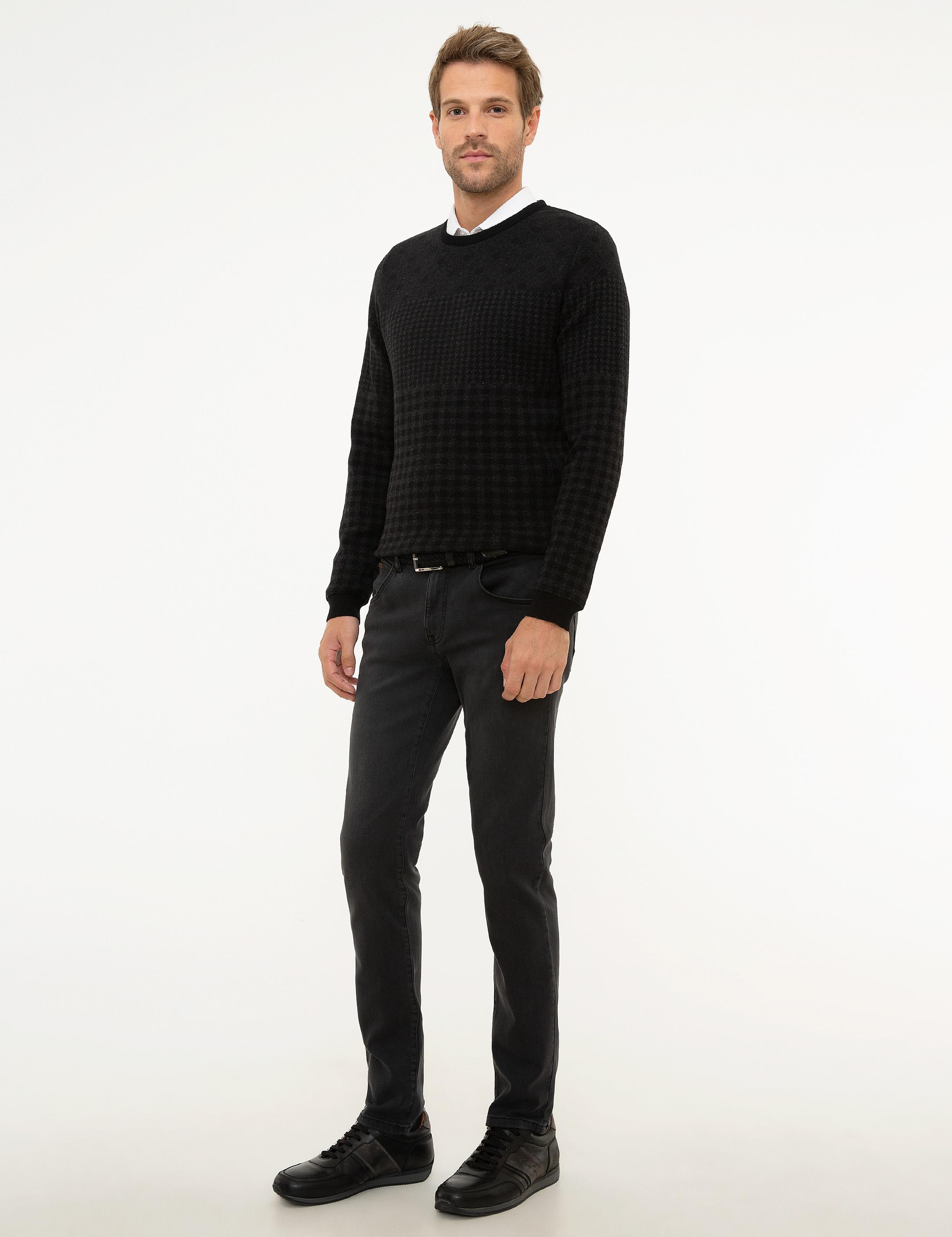 Antrasit Real Slim Fit Denim Pantolon