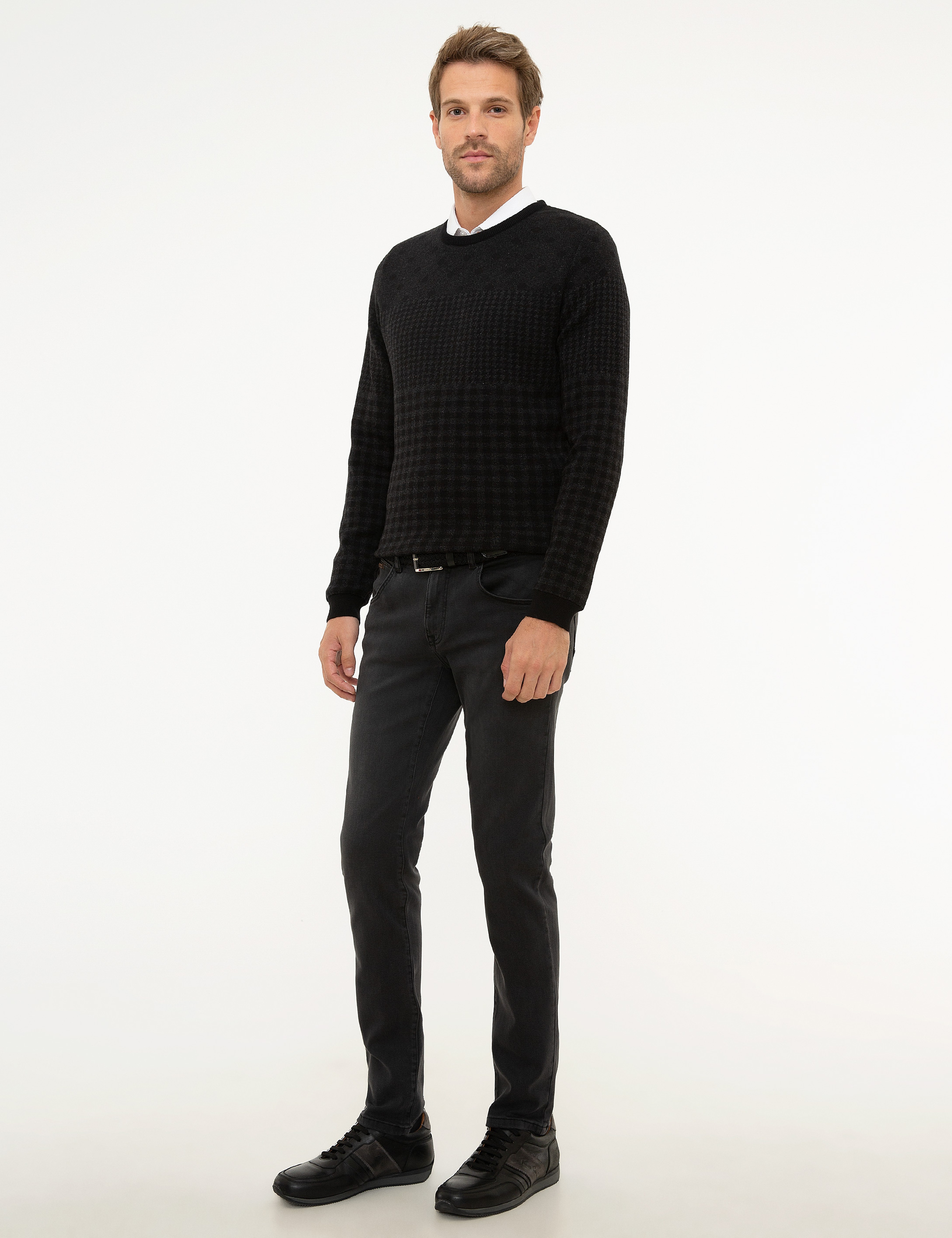 Antrasit Real Slim Fit Denim Pantolon