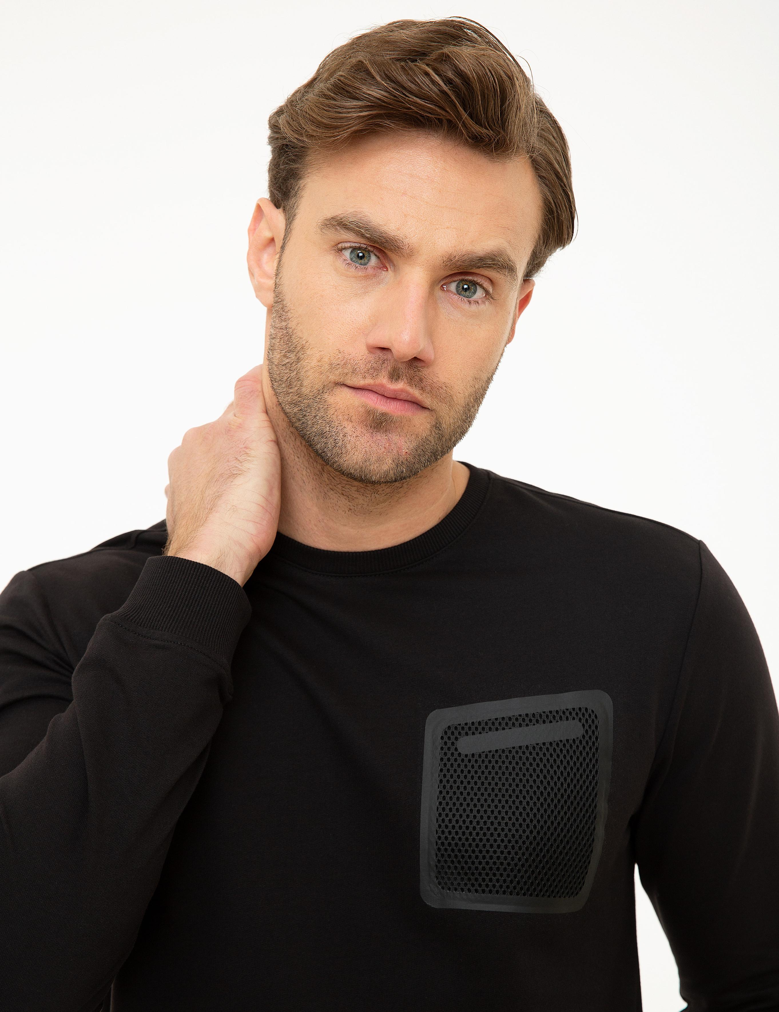 Siyah Slim Fit Sweatshirt