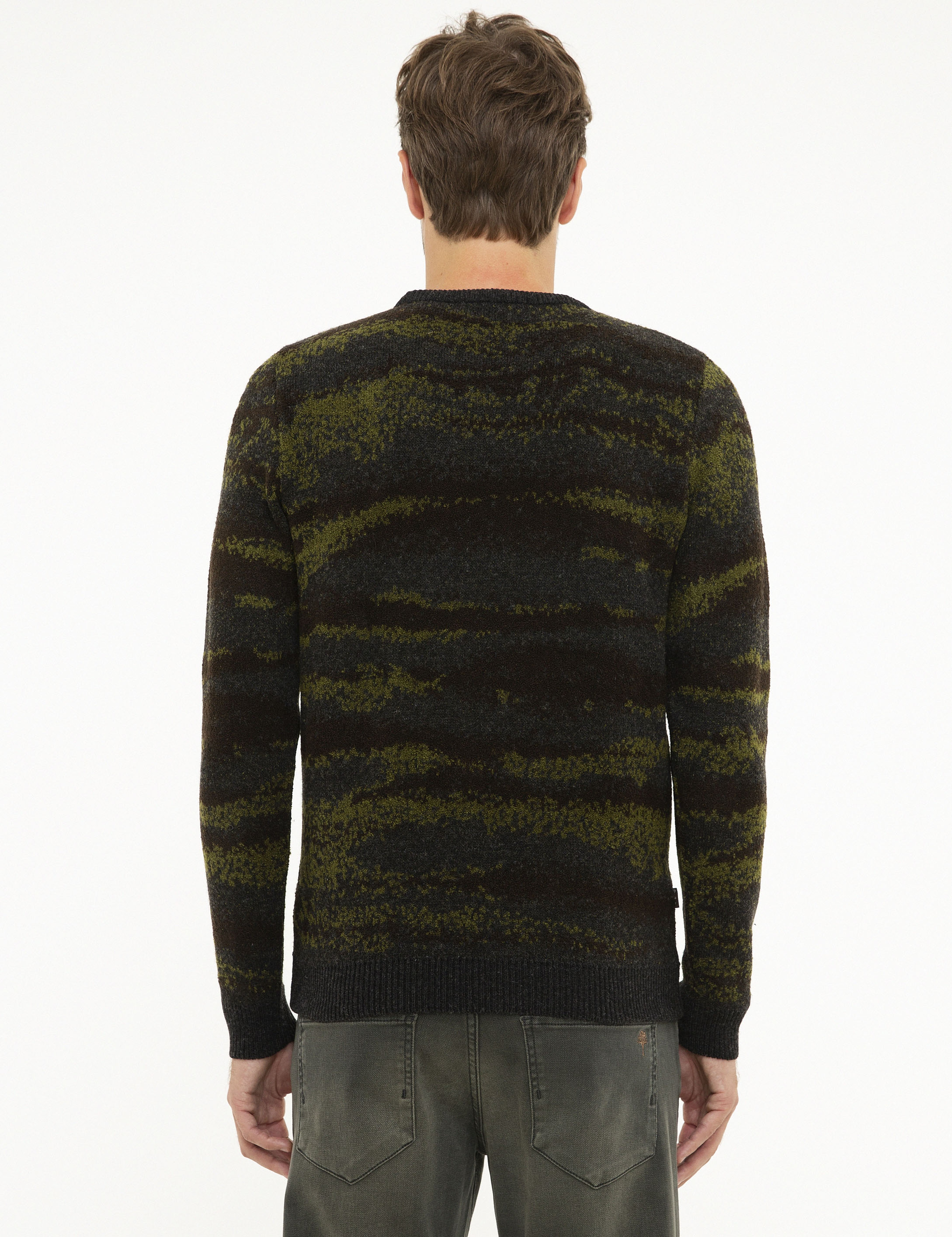 Haki Slim Fit Kazak - Image 4