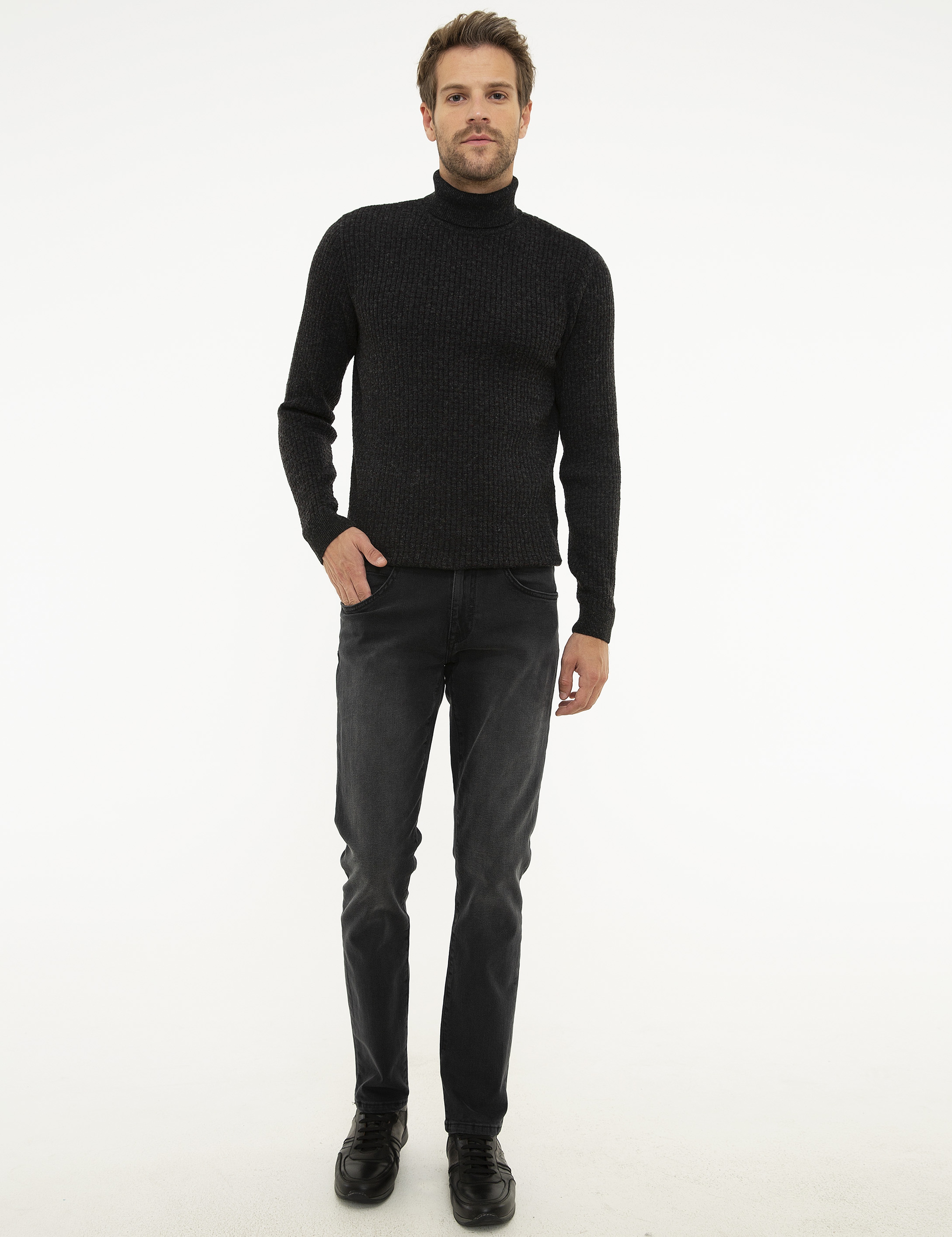 Füme Slim Fit Triko Kazak - Image 5