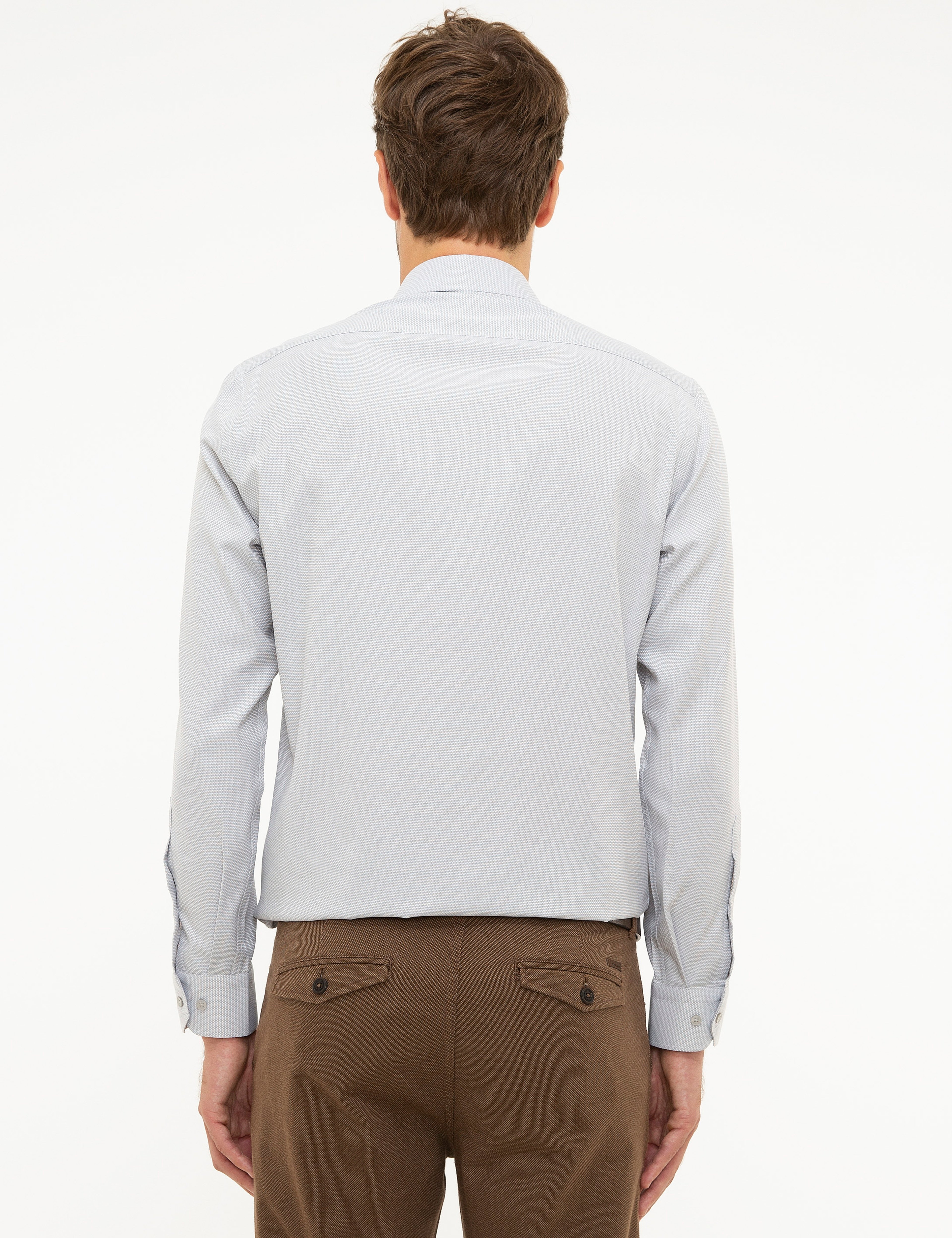 Gri Slim Fit Gömlek - Image 3