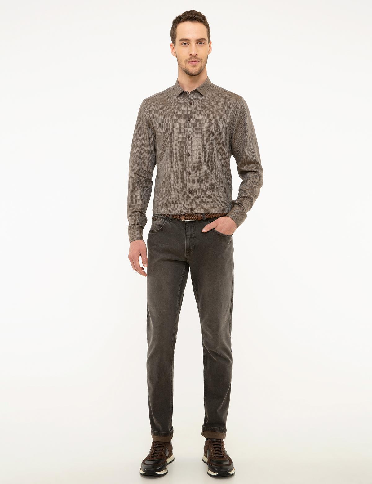 Kahverengi Slim Fit Gömlek - 50209273005
