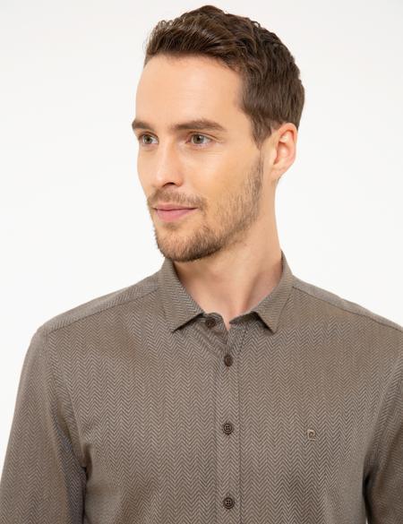Kahverengi Slim Fit Gömlek - 50209273005