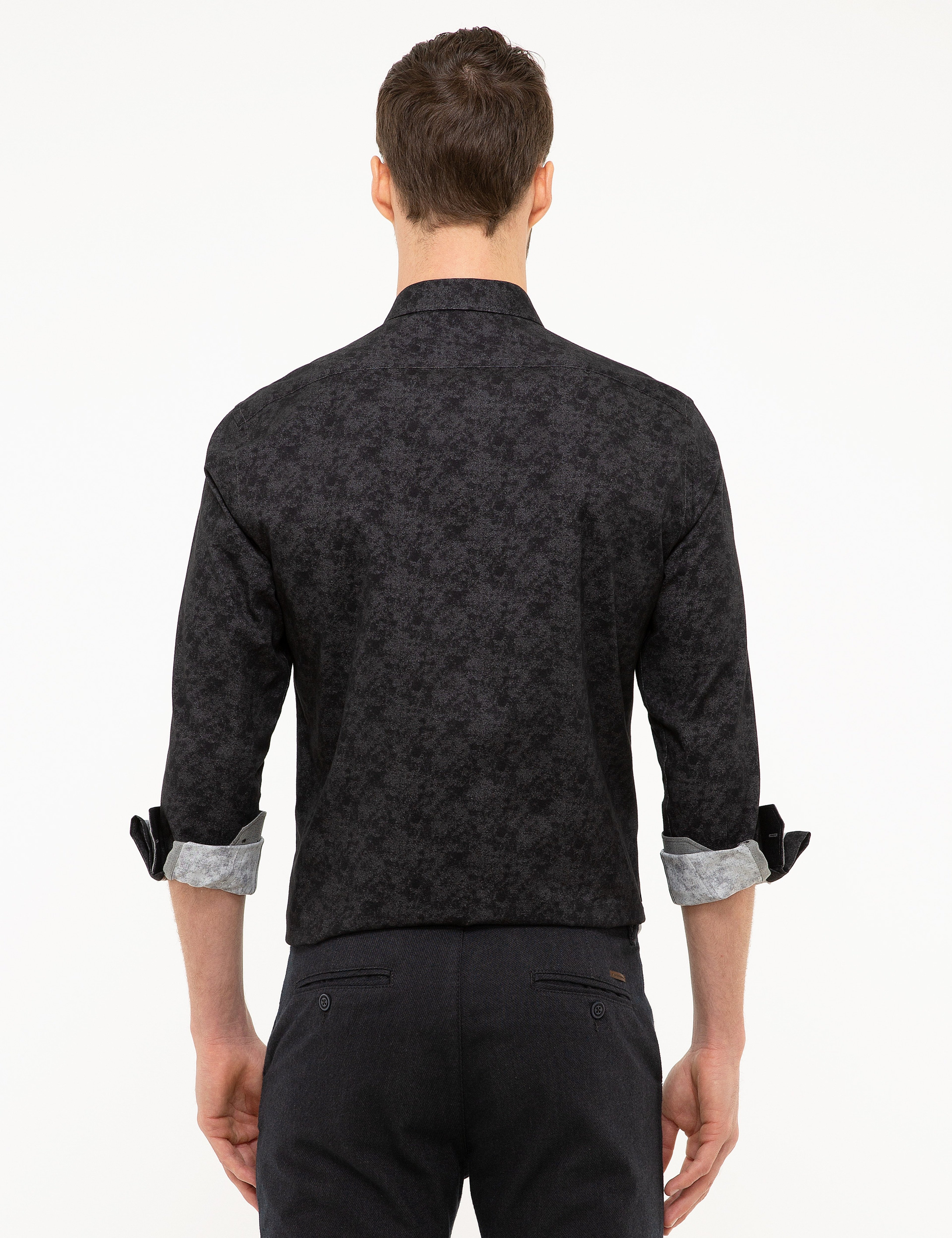 Siyah Slim Fit Gömlek - Image 3