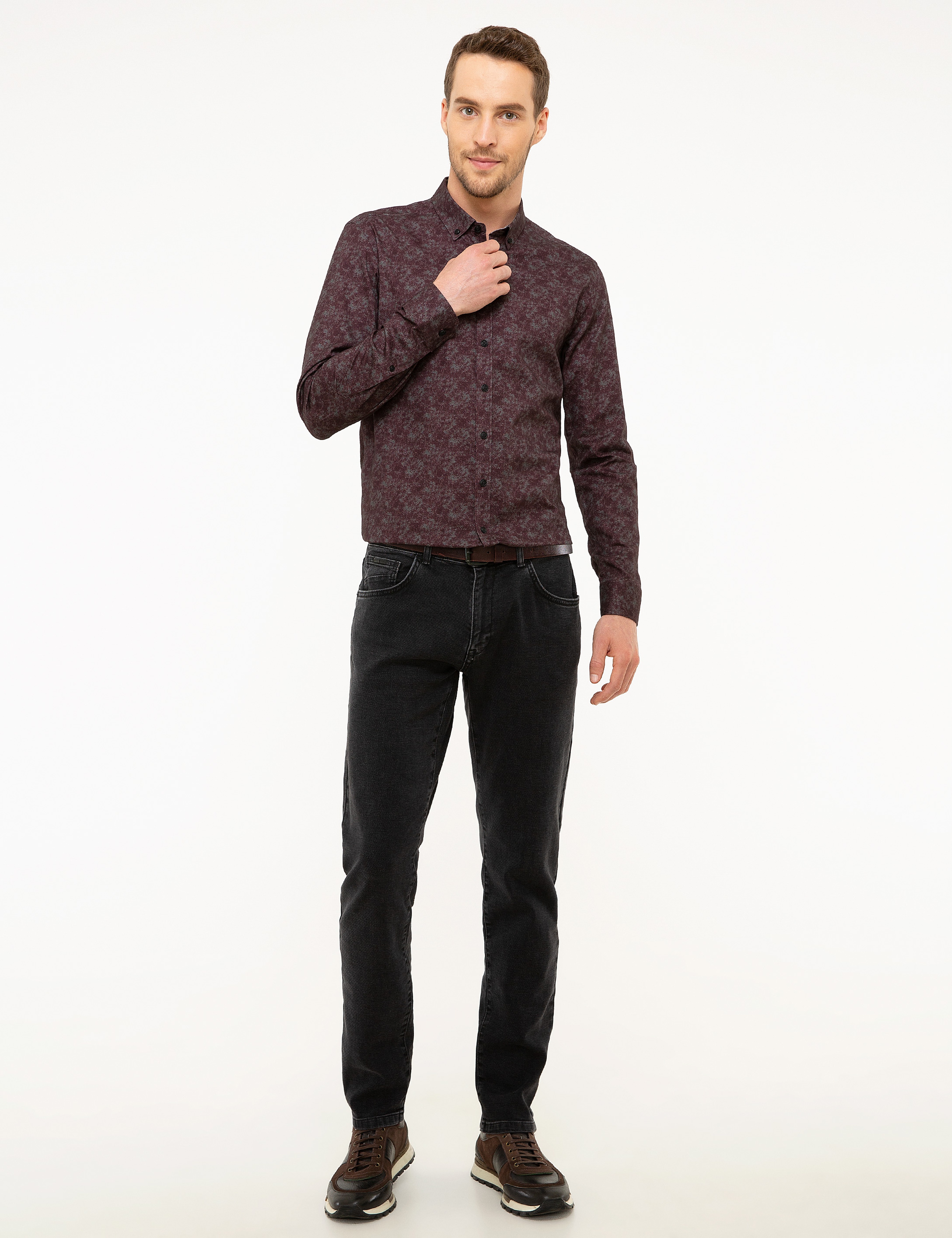 Bordo Slim Fit Gömlek - Image 4