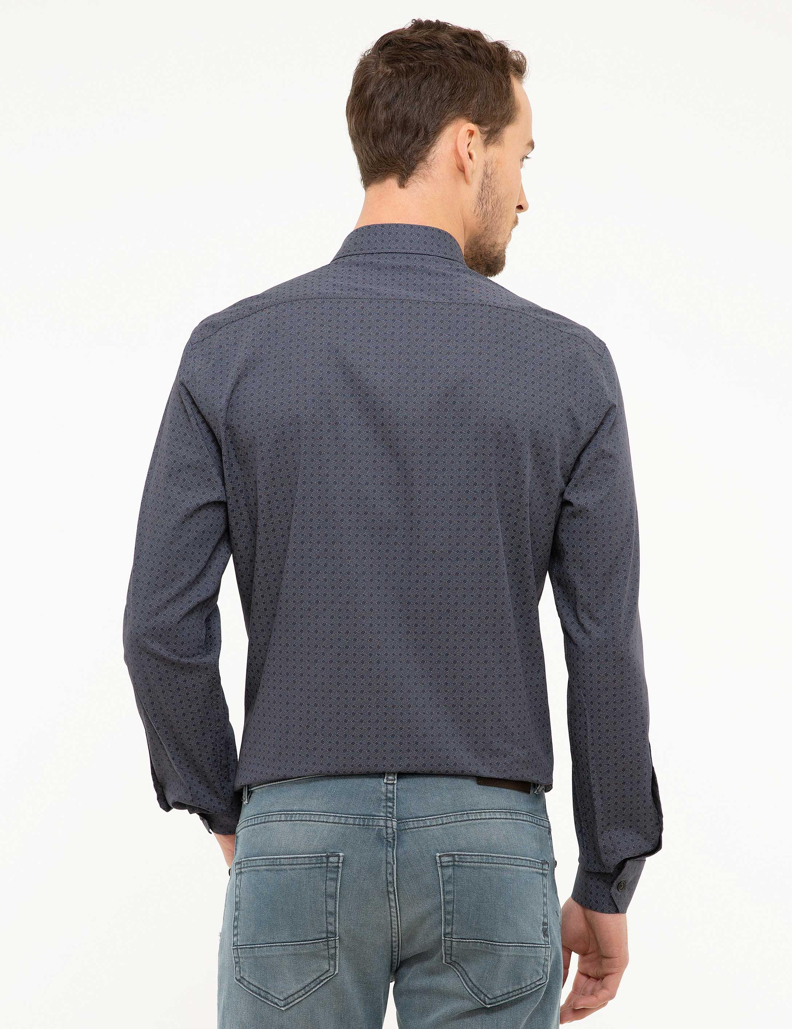 Antrasit Gri Slim Fit Gömlek