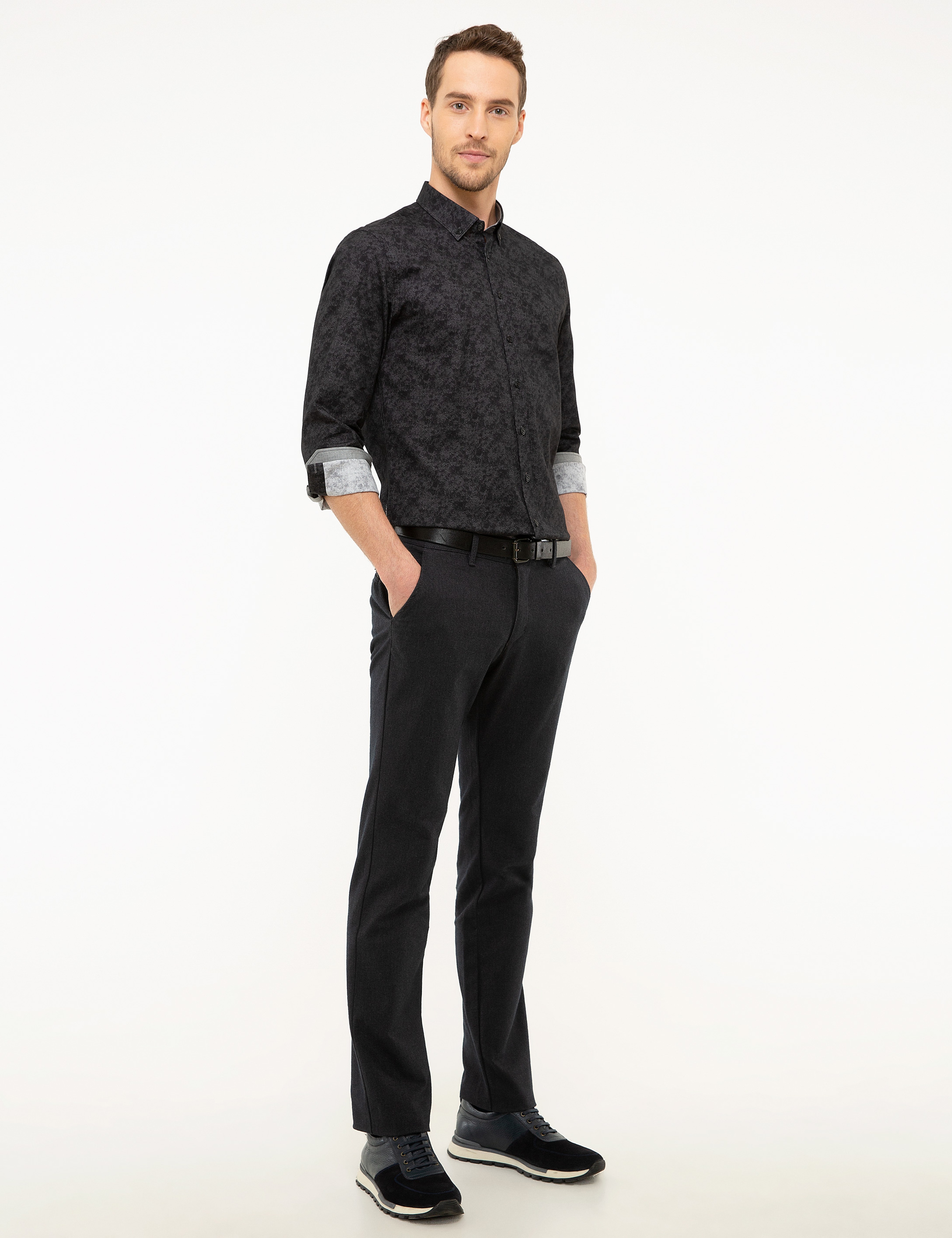 Lacivert Regular Fit Chino Pantolon