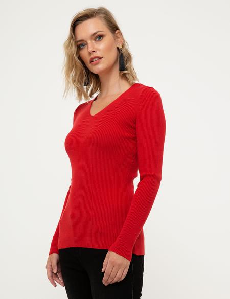 Kırmızı Slim Fit Kazak - 50210380083