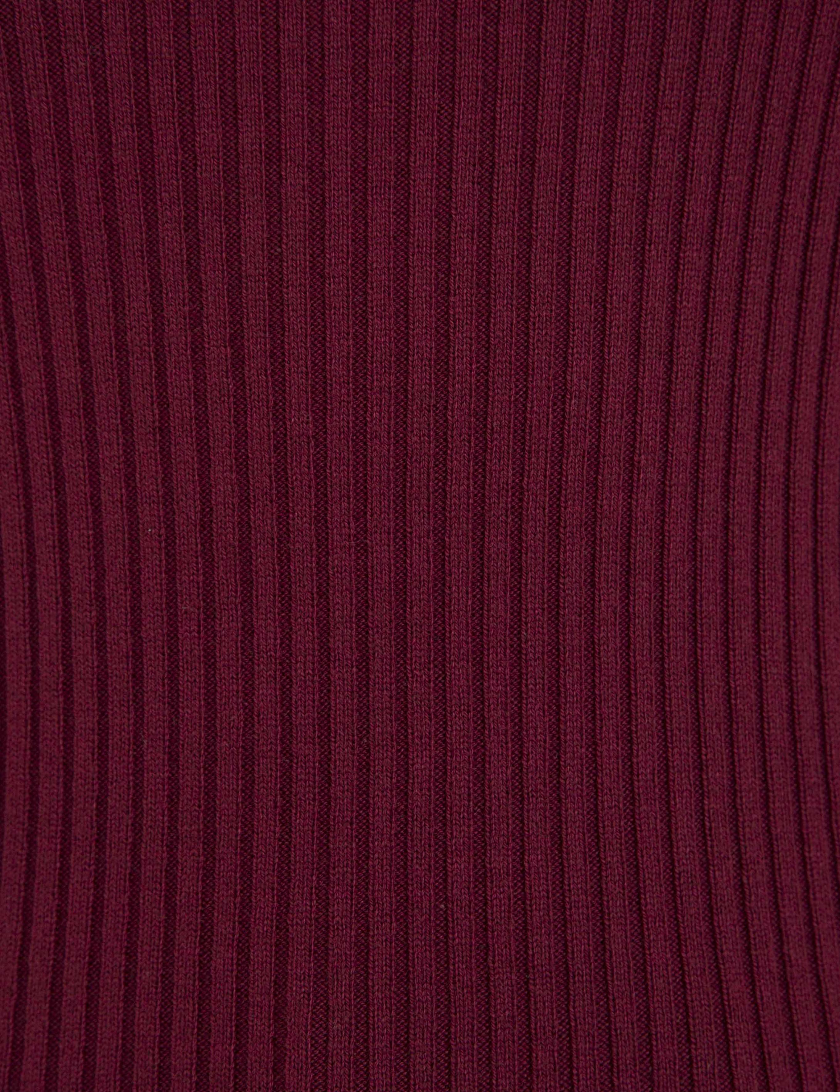 Bordo Slim Fit Balıkçı Yaka Triko Kazak