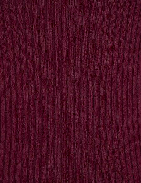 Bordo Slim Fit Balıkçı Yaka Triko Kazak - 50210396008