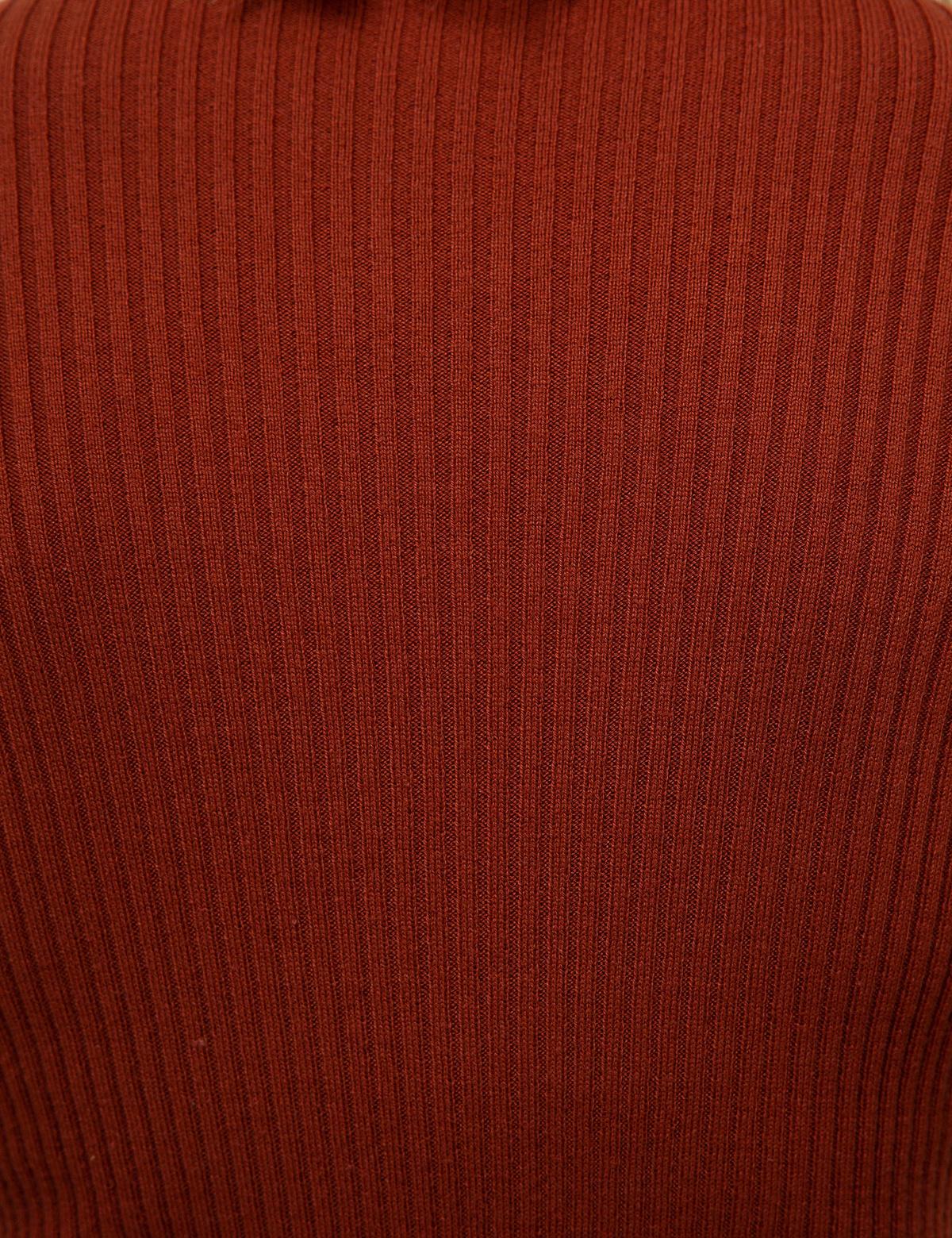 Kiremit Slim Fit Balıkçı Yaka Triko Kazak - 50210396023