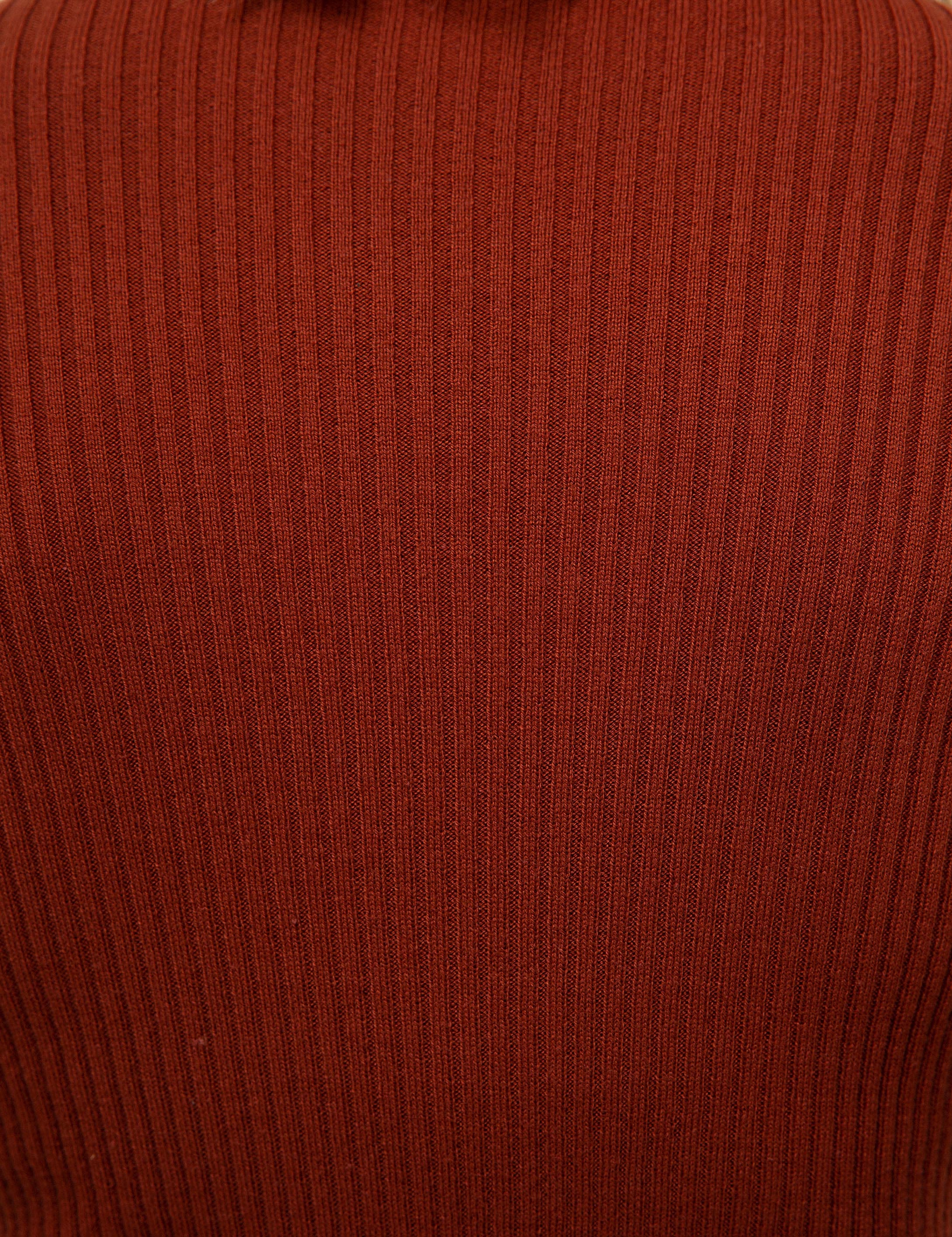 Kiremit Slim Fit Balıkçı Yaka Triko Kazak - Image 6