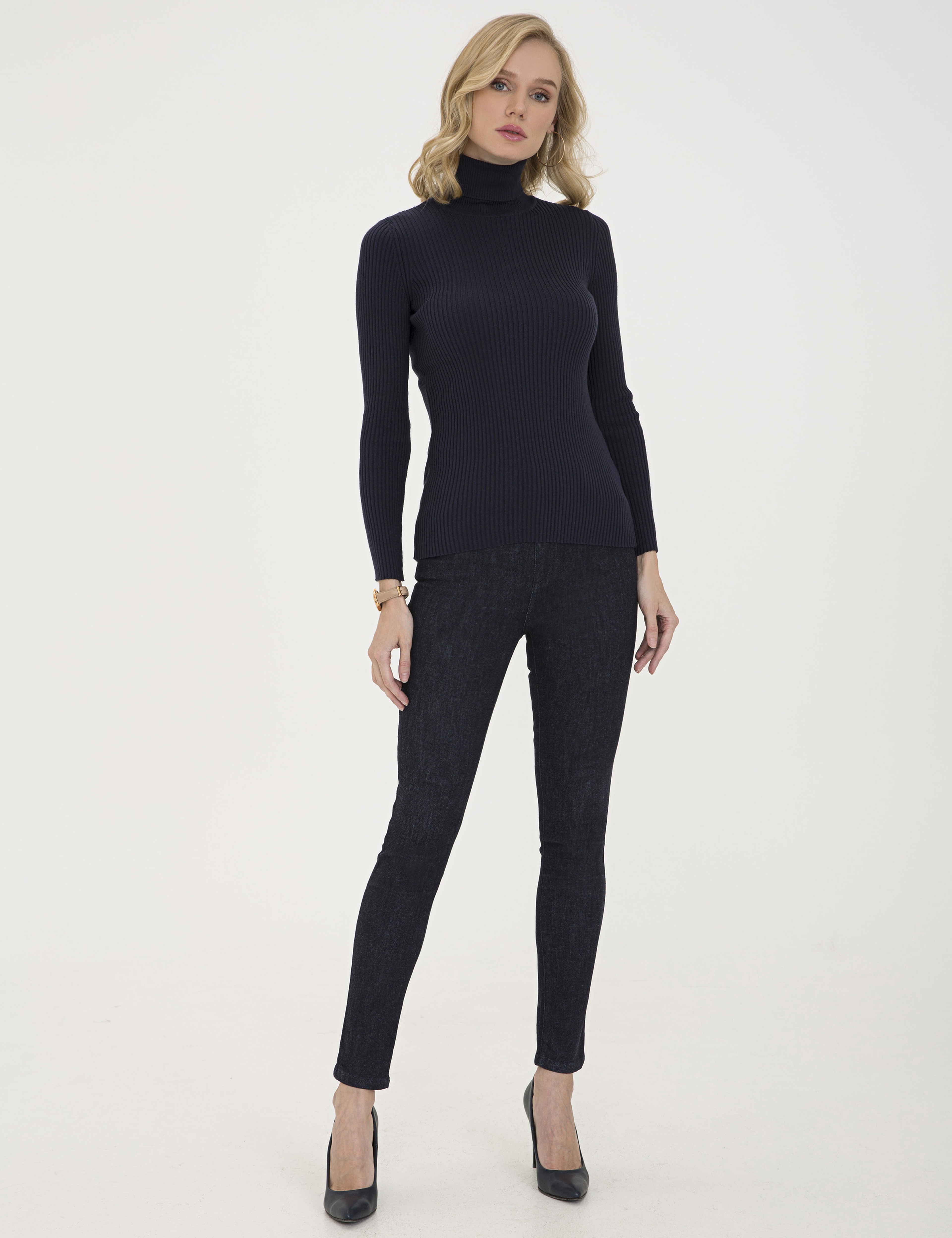 Lacivert Slim Fit Kazak