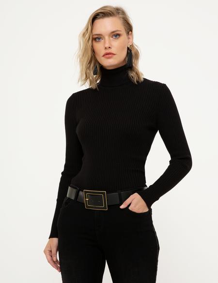 Siyah Slim Fit Kazak - 50210396013