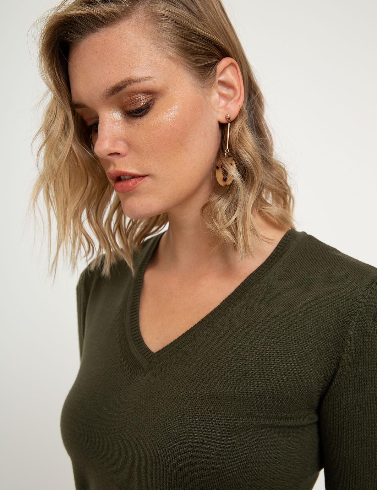 Haki Slim Fit Kazak - 50210425011