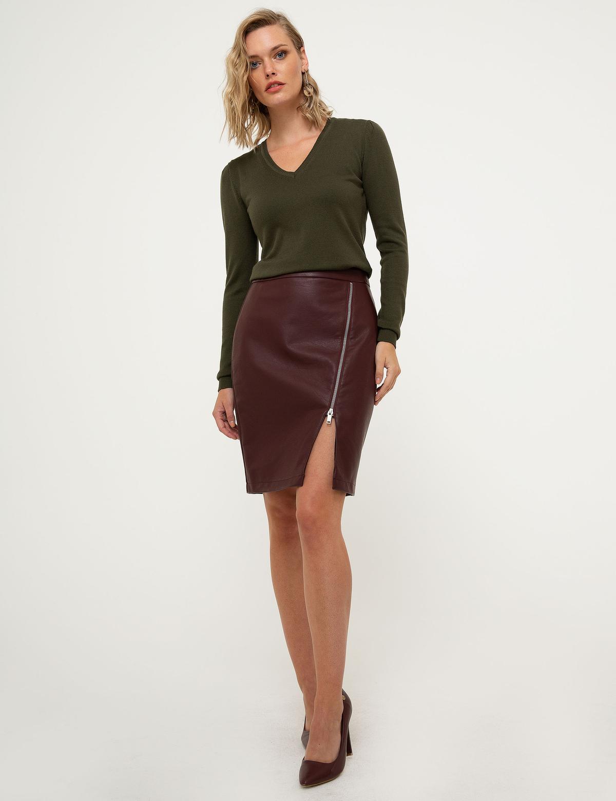 Haki Slim Fit Kazak - 50210425011