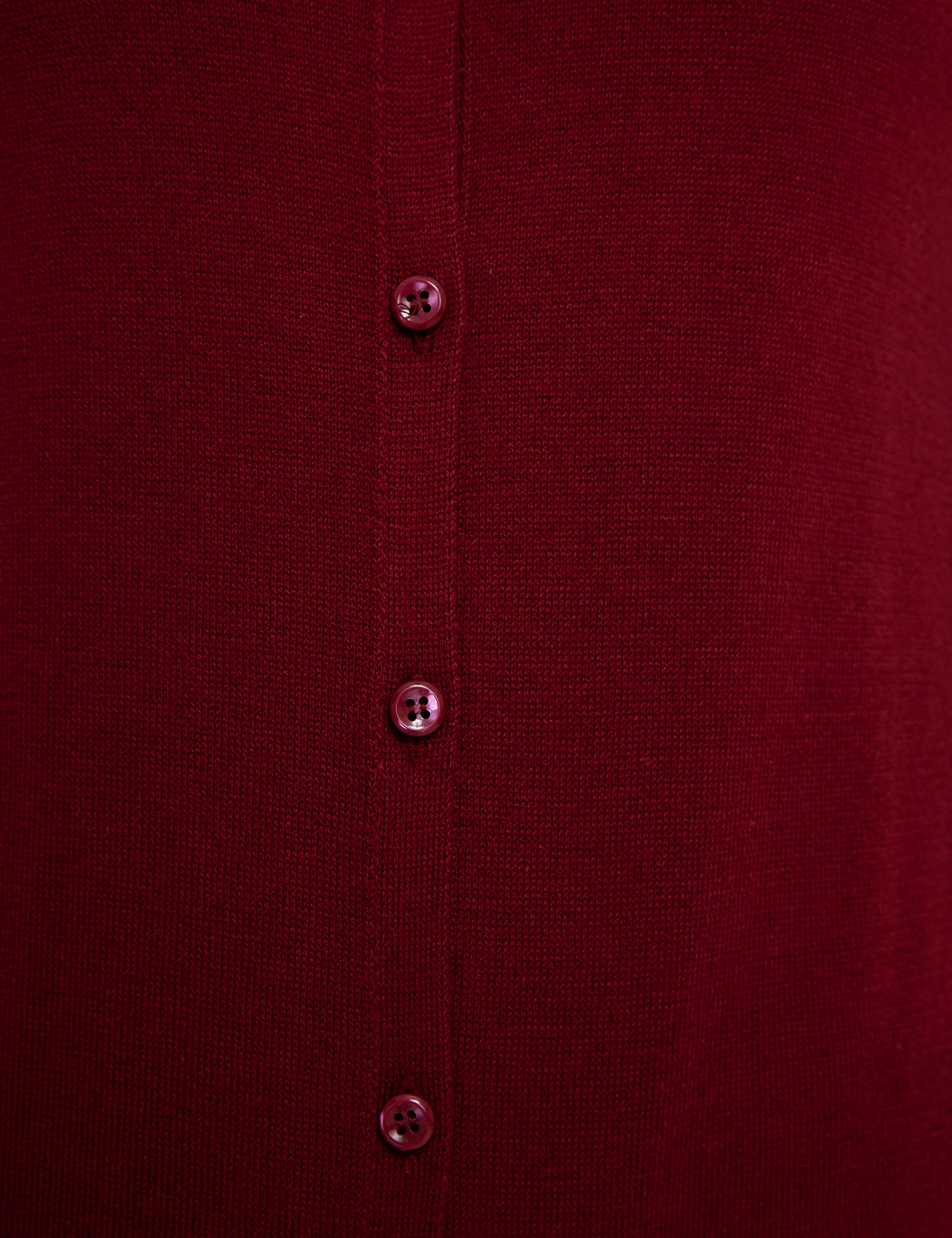 Bordo Slim Fit Triko Hırka - Image 6