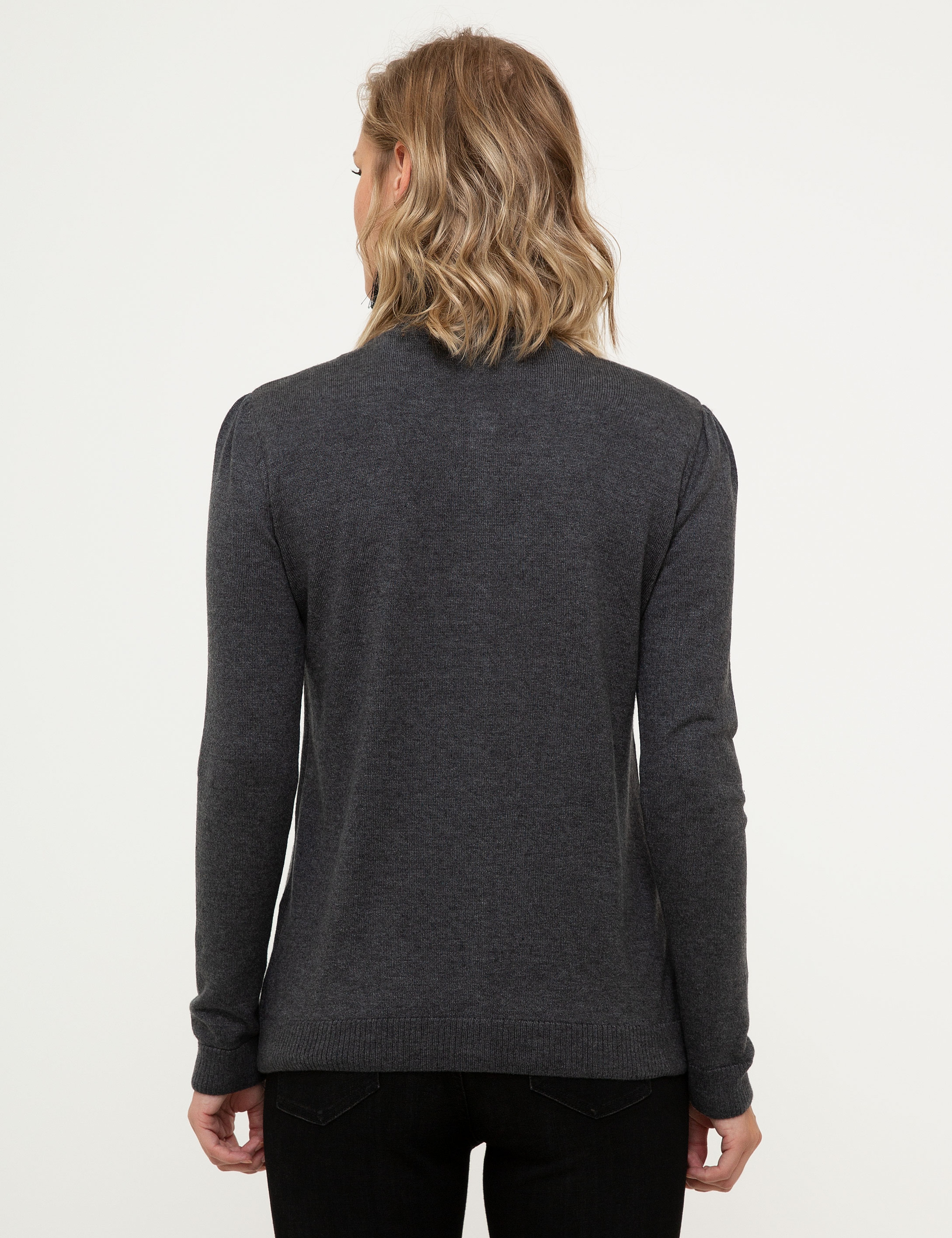 Gri Slim Fit Triko Hırka