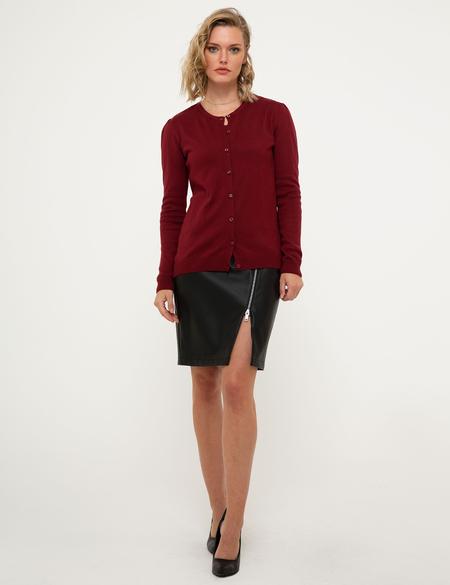 Bordo Slim Fit Triko Hırka - 50210427006