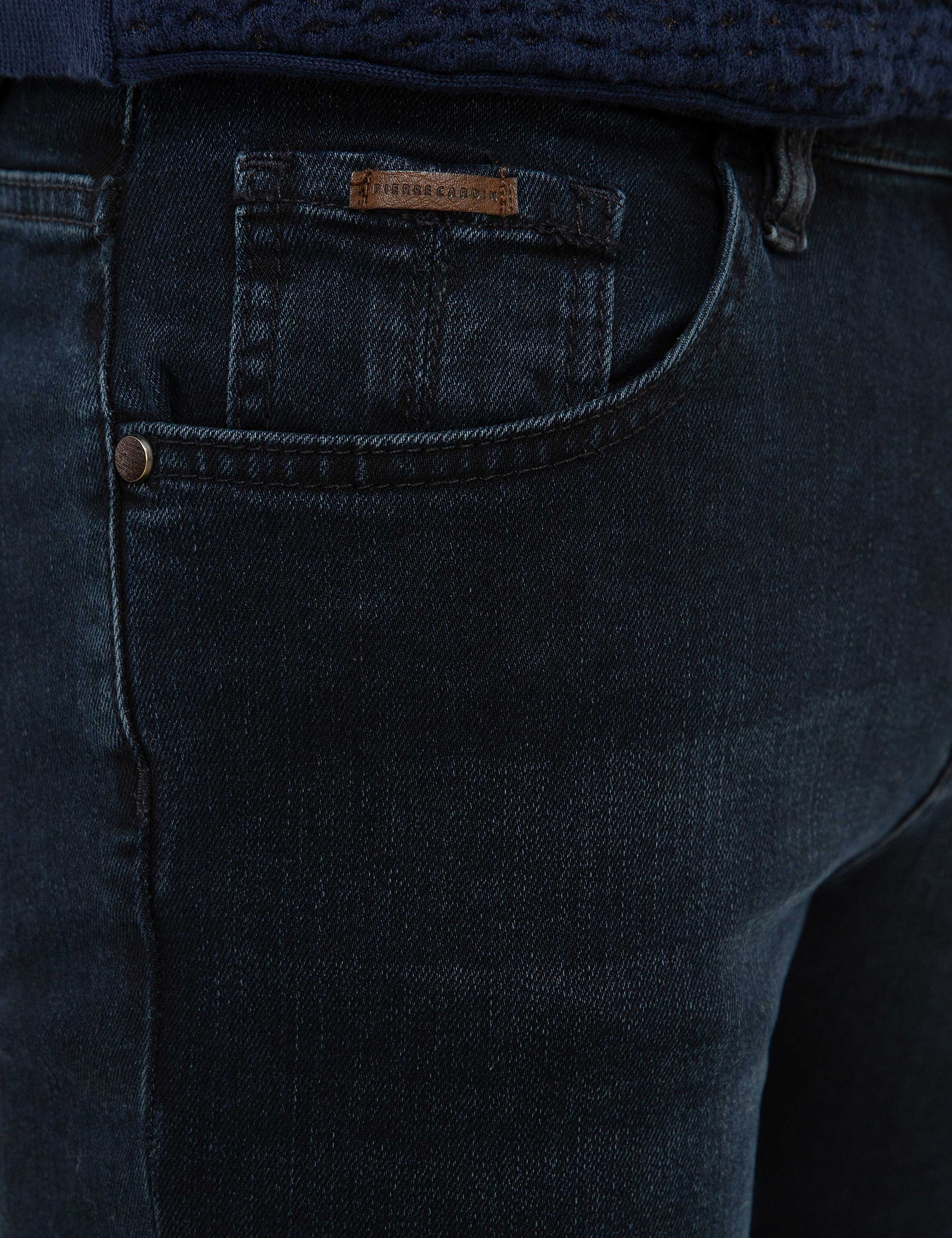 Lacivert Slim Fit Denim Pantolon - Image 4