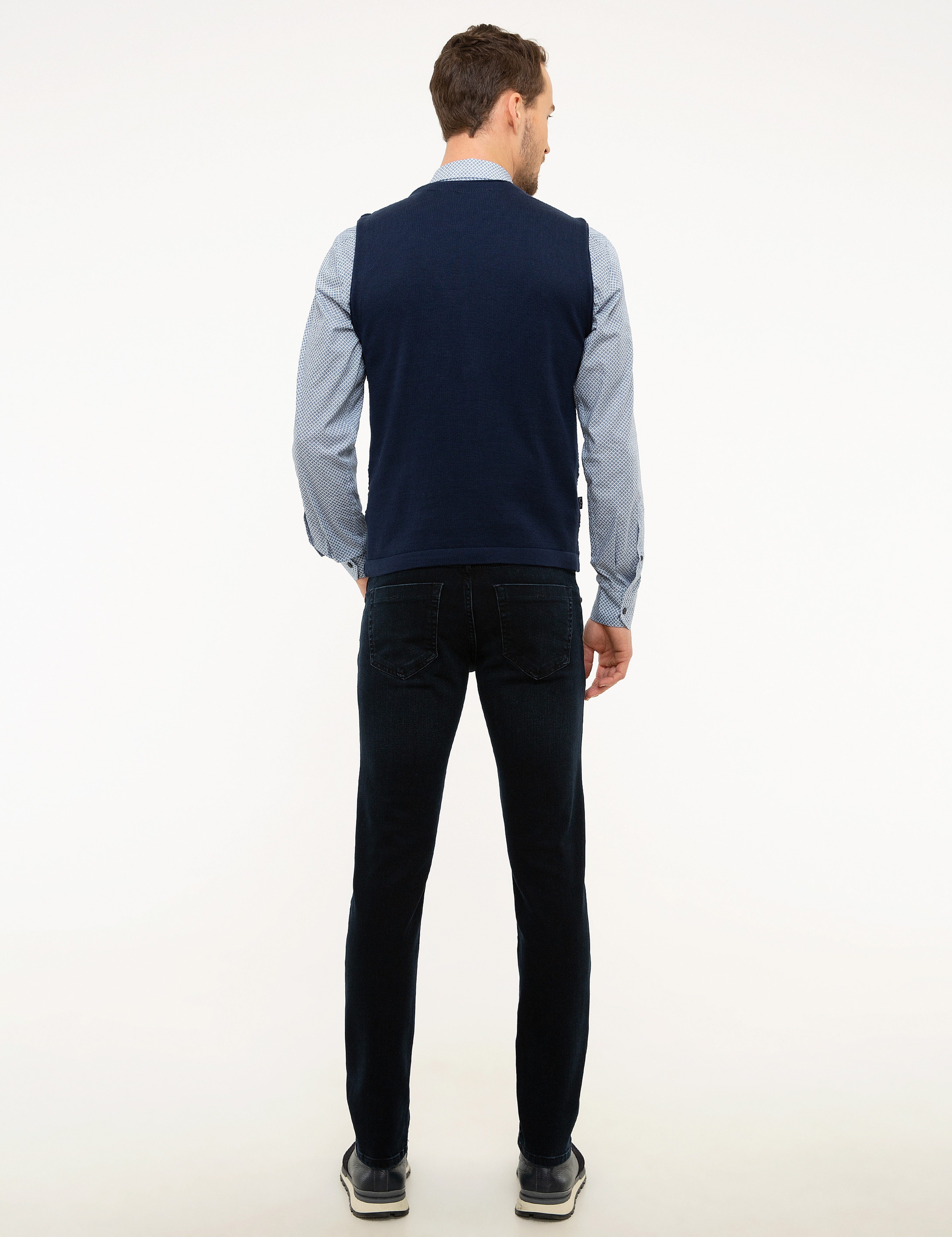 Lacivert Slim Fit Denim Pantolon - Image 3