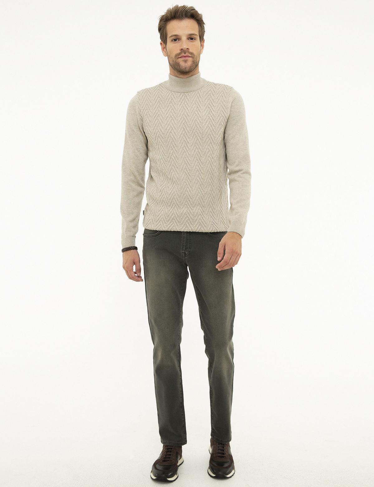 Haki Slim Fit Denim Pantolon