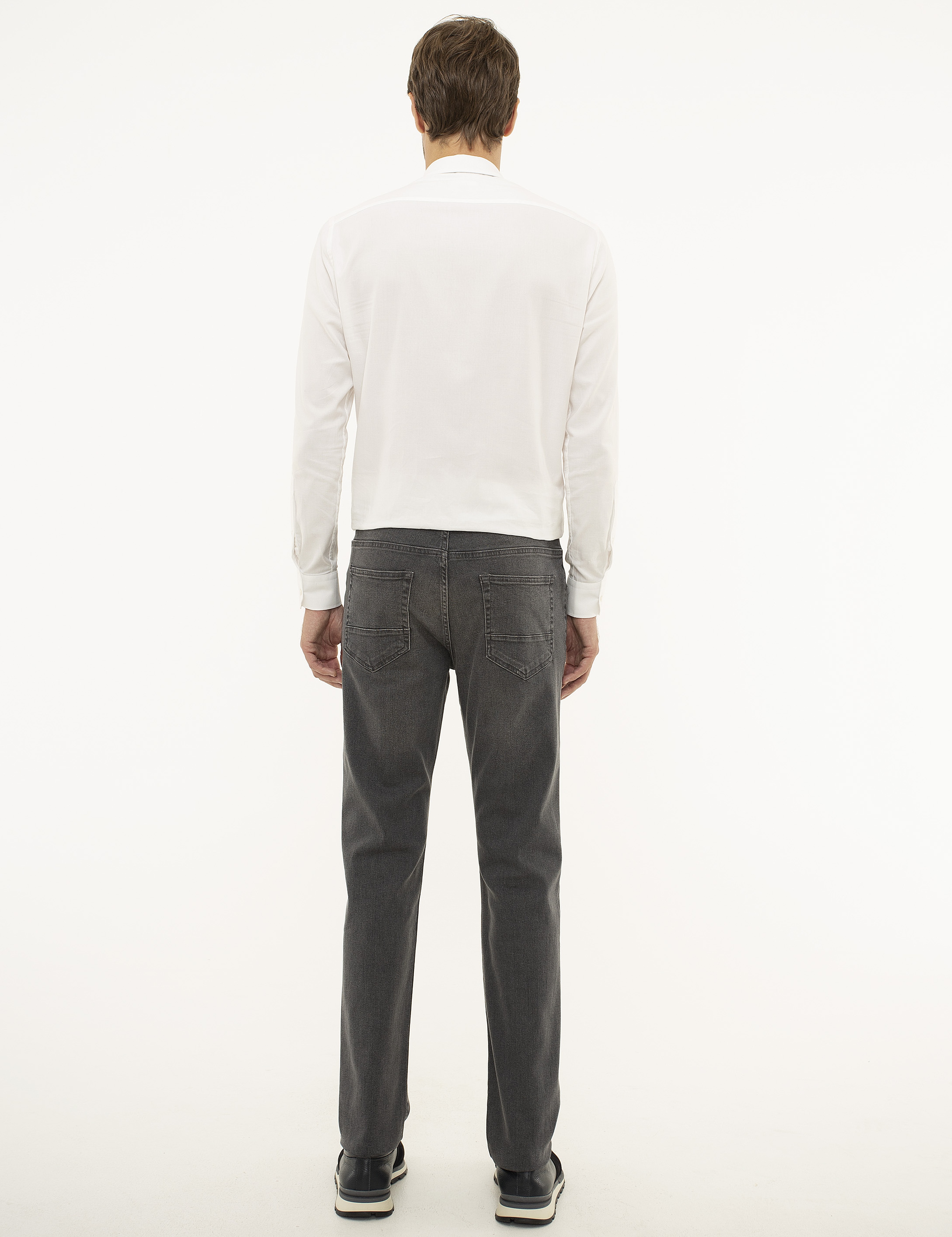 Gri Slim Fit Jean Pantolon - Image 3