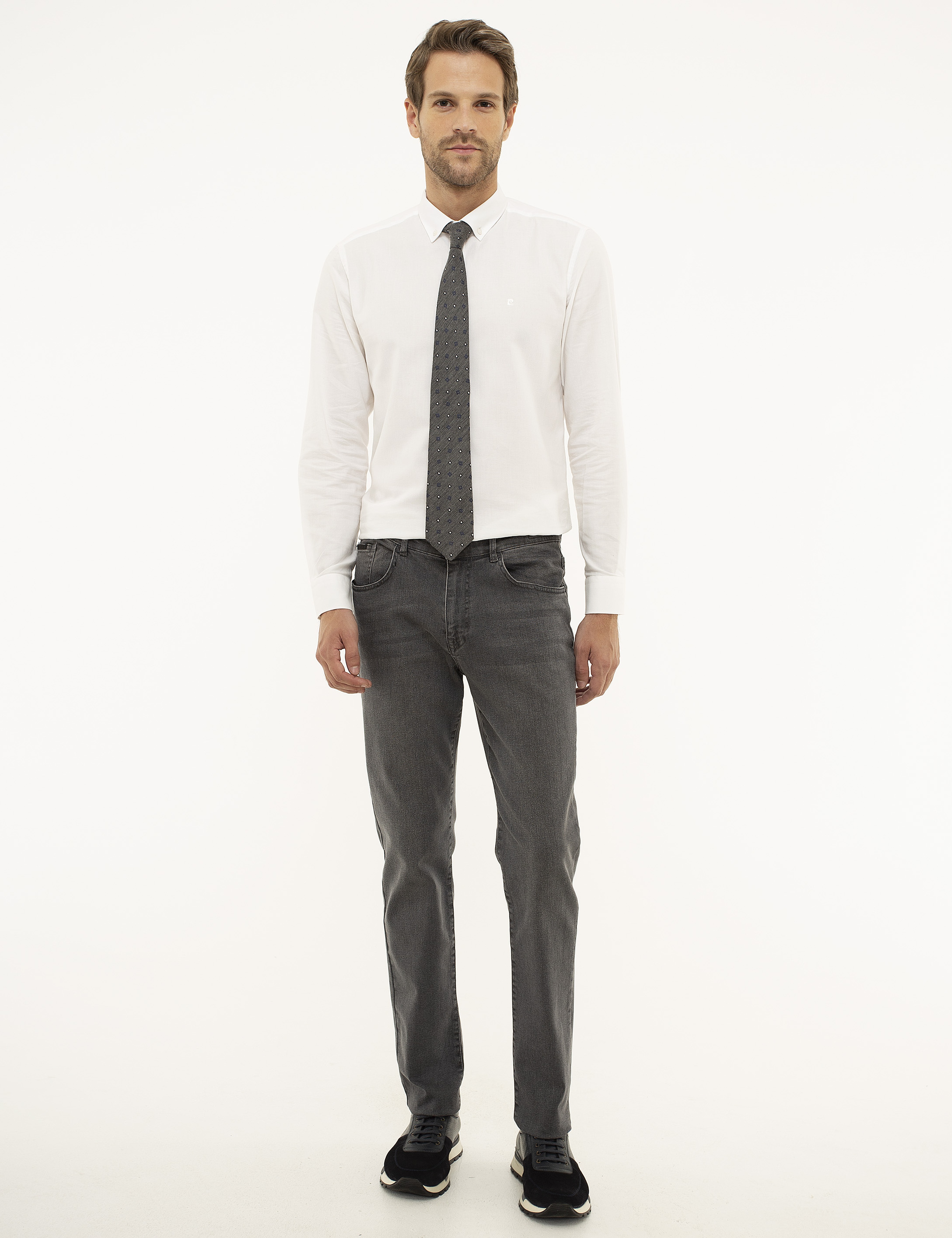 Gri Slim Fit Jean Pantolon - Image 1