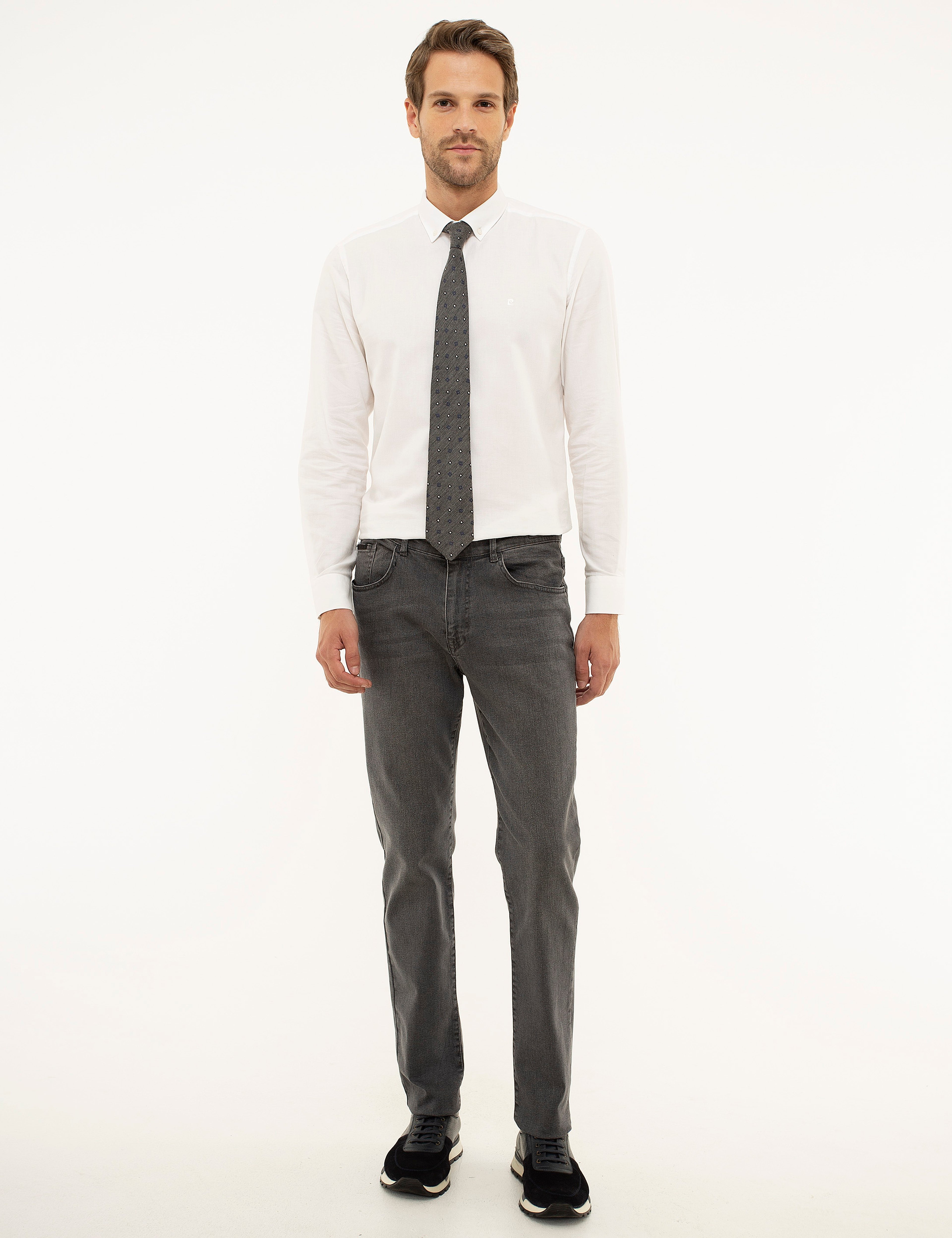 Gri Slim Fit Jean Pantolon