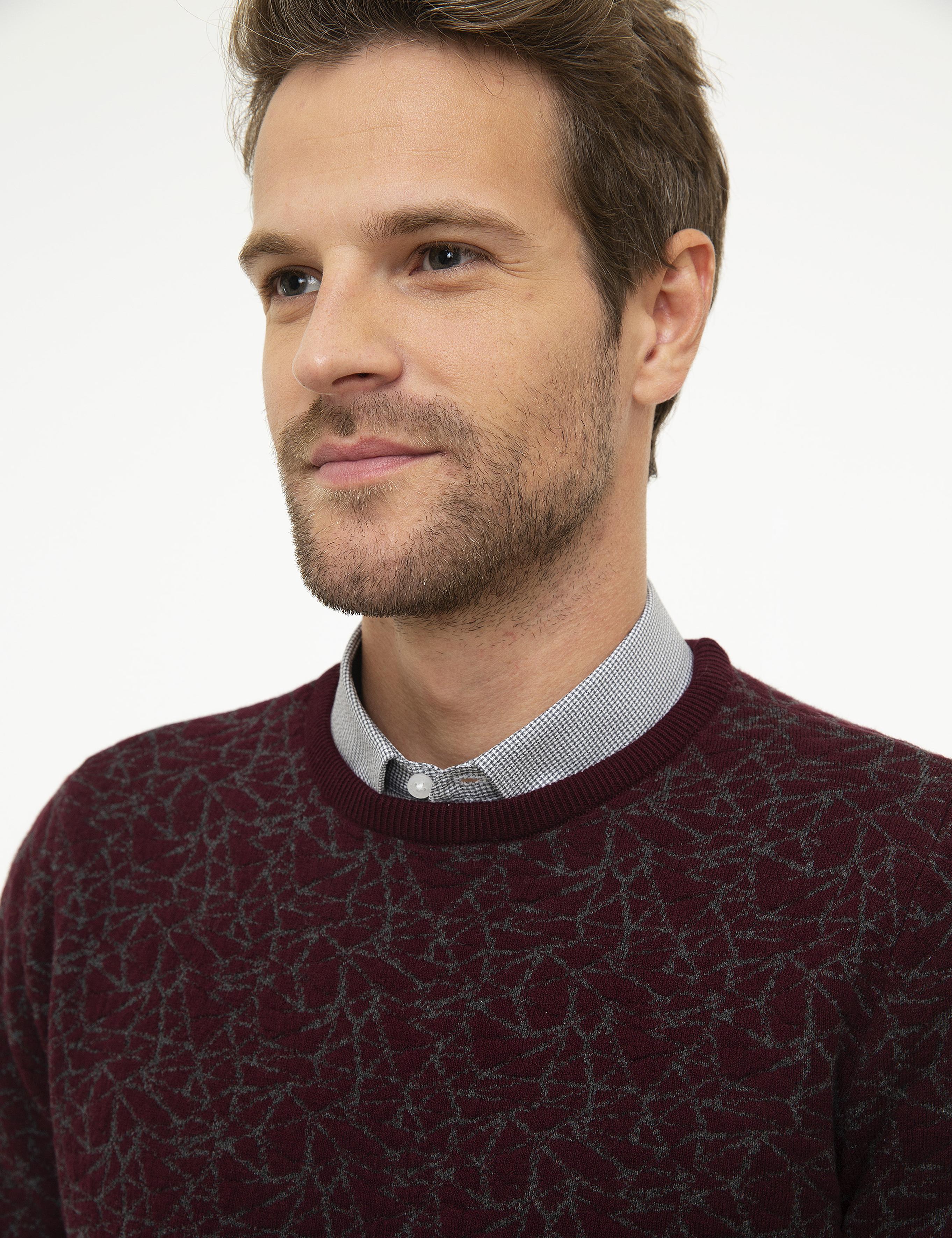 Bordo Slim Fit Triko Kazak