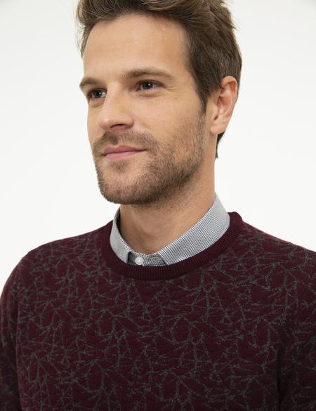 Bordo Slim Fit Triko Kazak - 50211357004