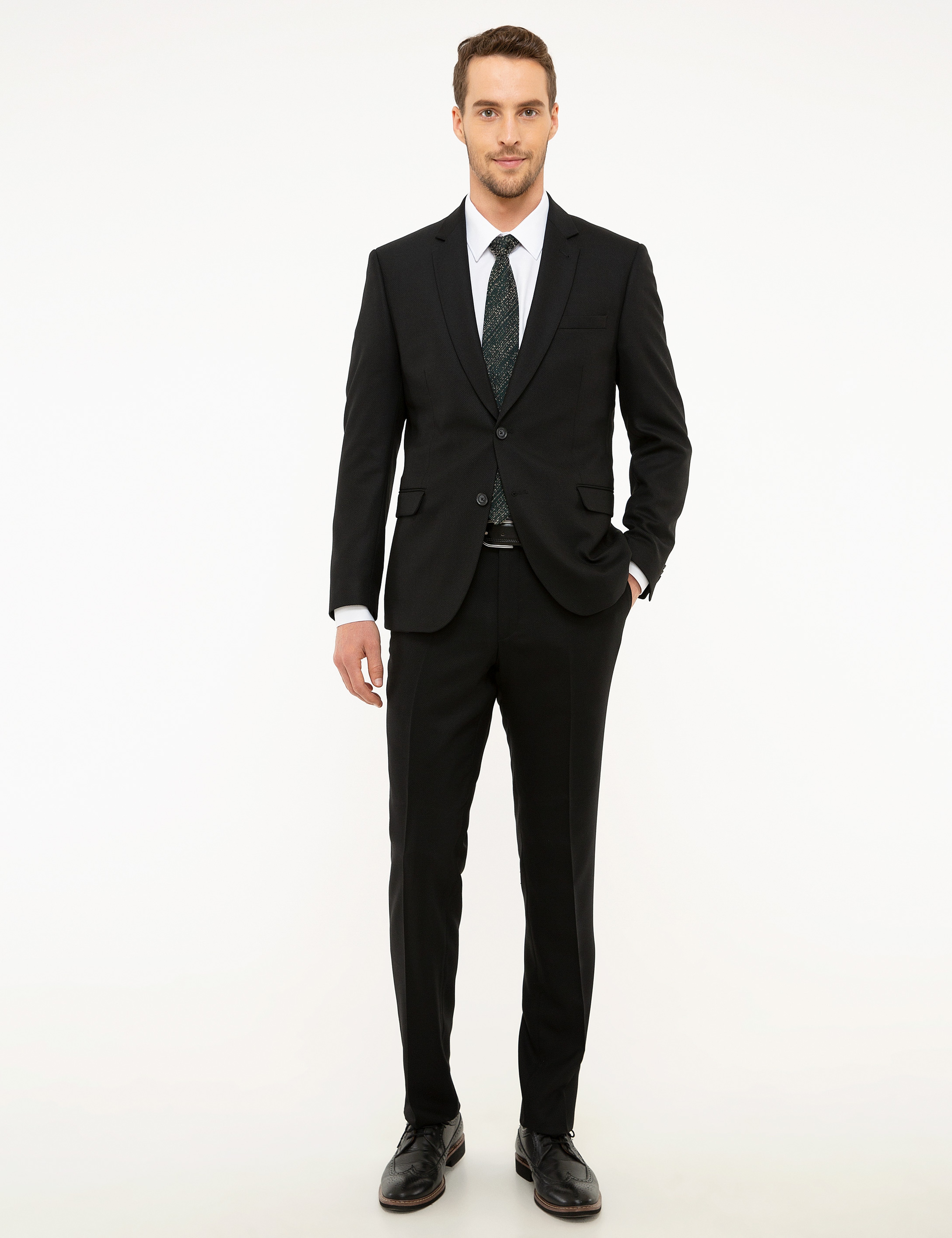Siyah Slim Fit Takım Elbise - Image 1