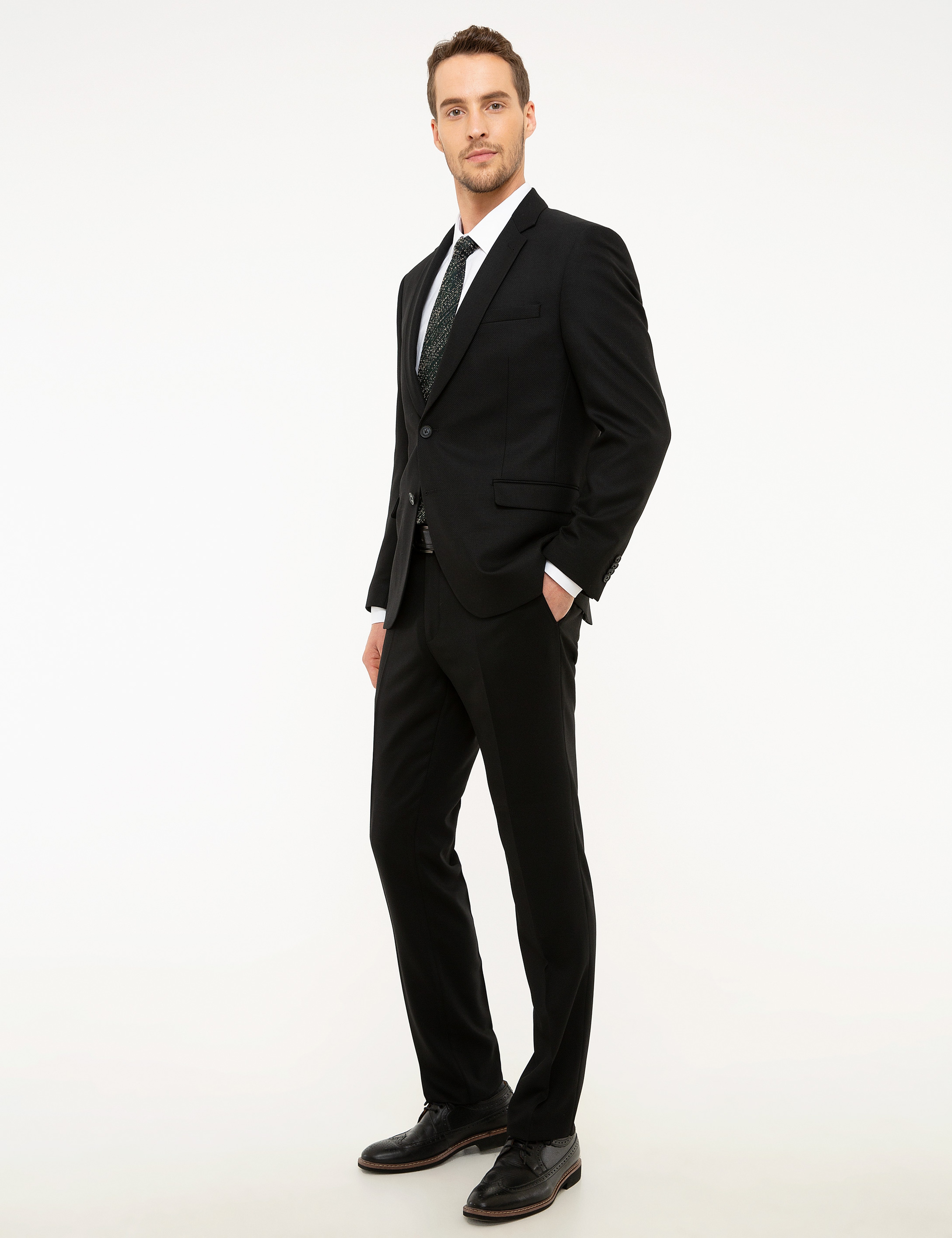 Siyah Slim Fit Takım Elbise - Image 3