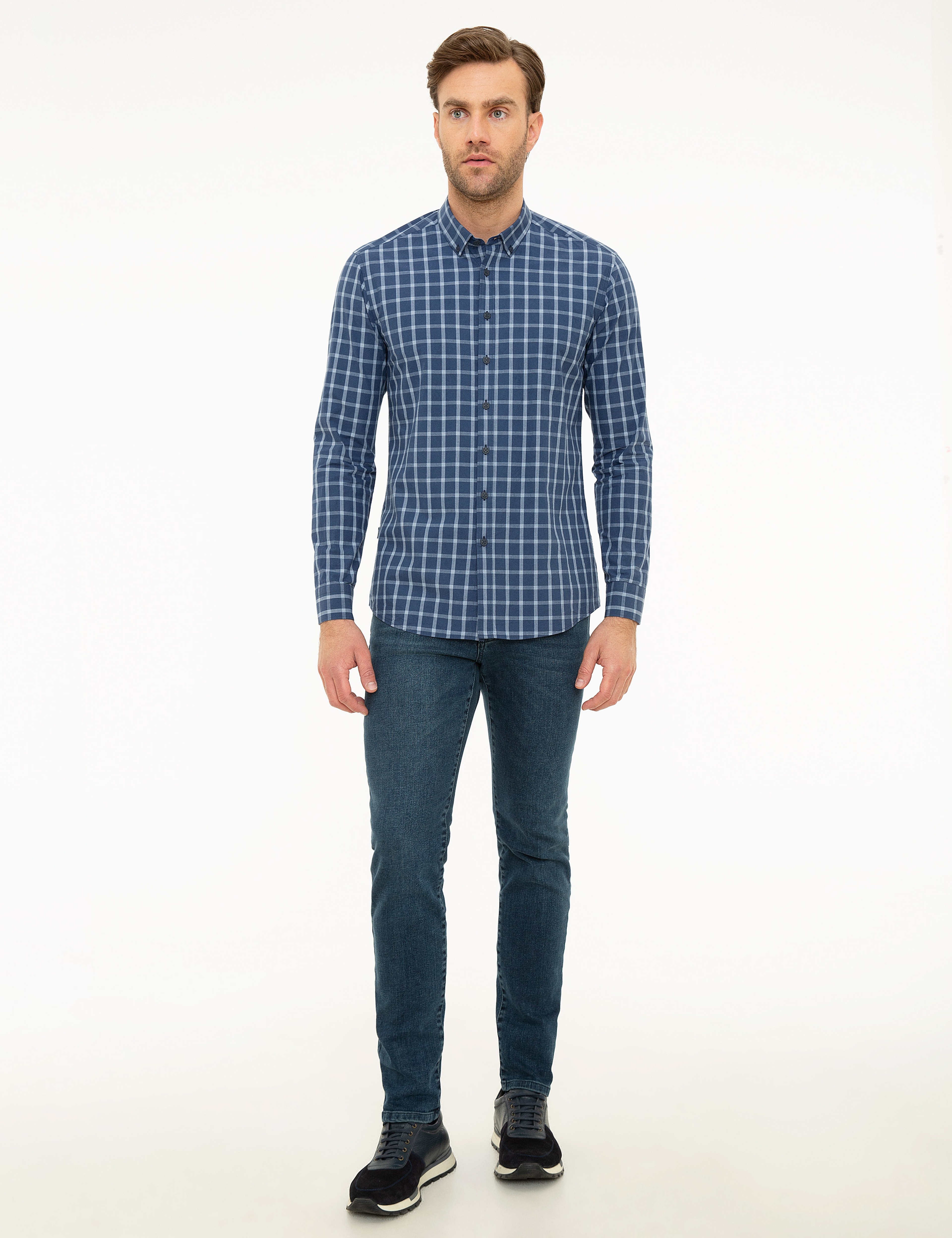 Lacivert Slim Fit Gömlek - Image 4