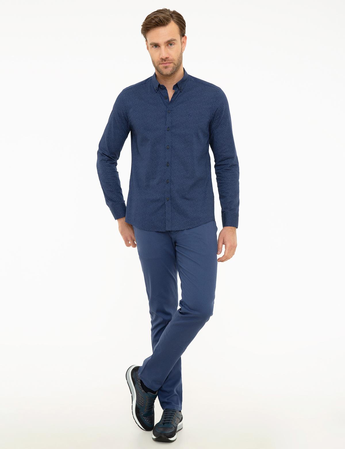 Lacivert Slim Fit Uzun Kollu Gömlek - 50209527010
