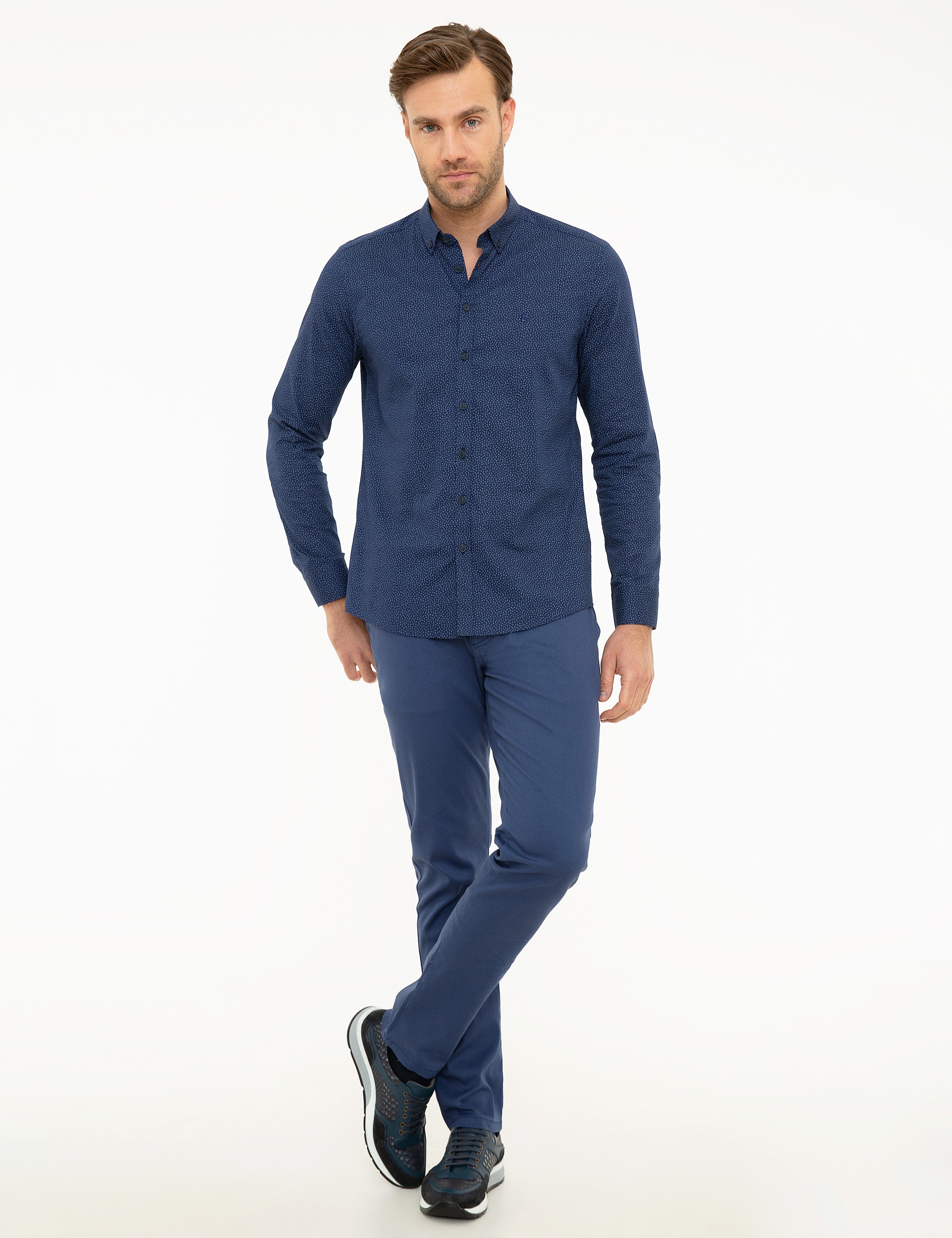 Lacivert Slim Fit Gömlek - Image 4