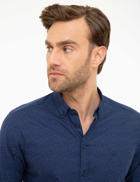 Lacivert Slim Fit Uzun Kollu Gömlek - 50209527010