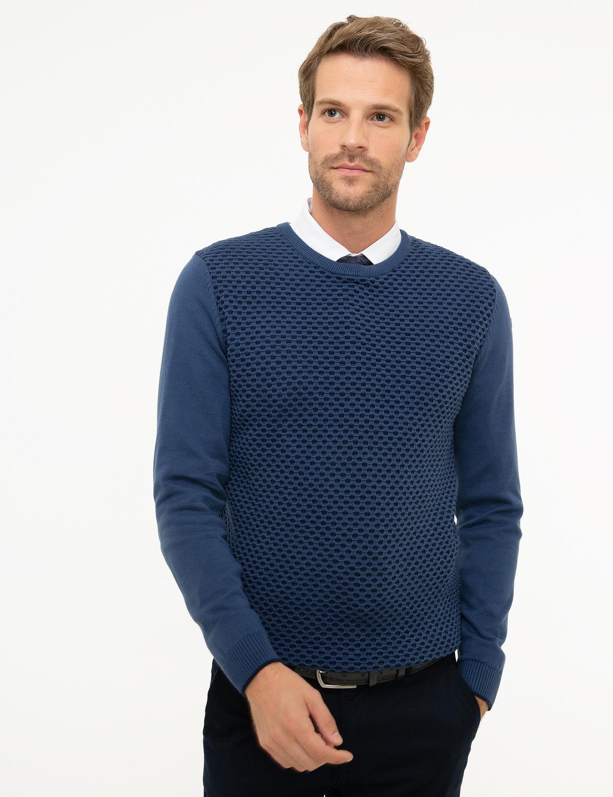 İndigo Slim Fit Kazak