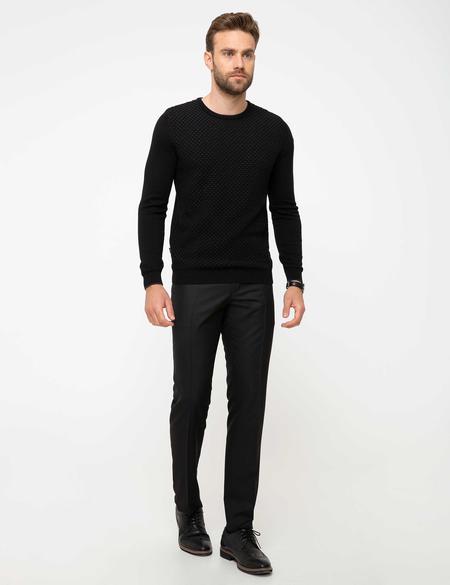 Siyah Slim Fit Kazak - 50209921036