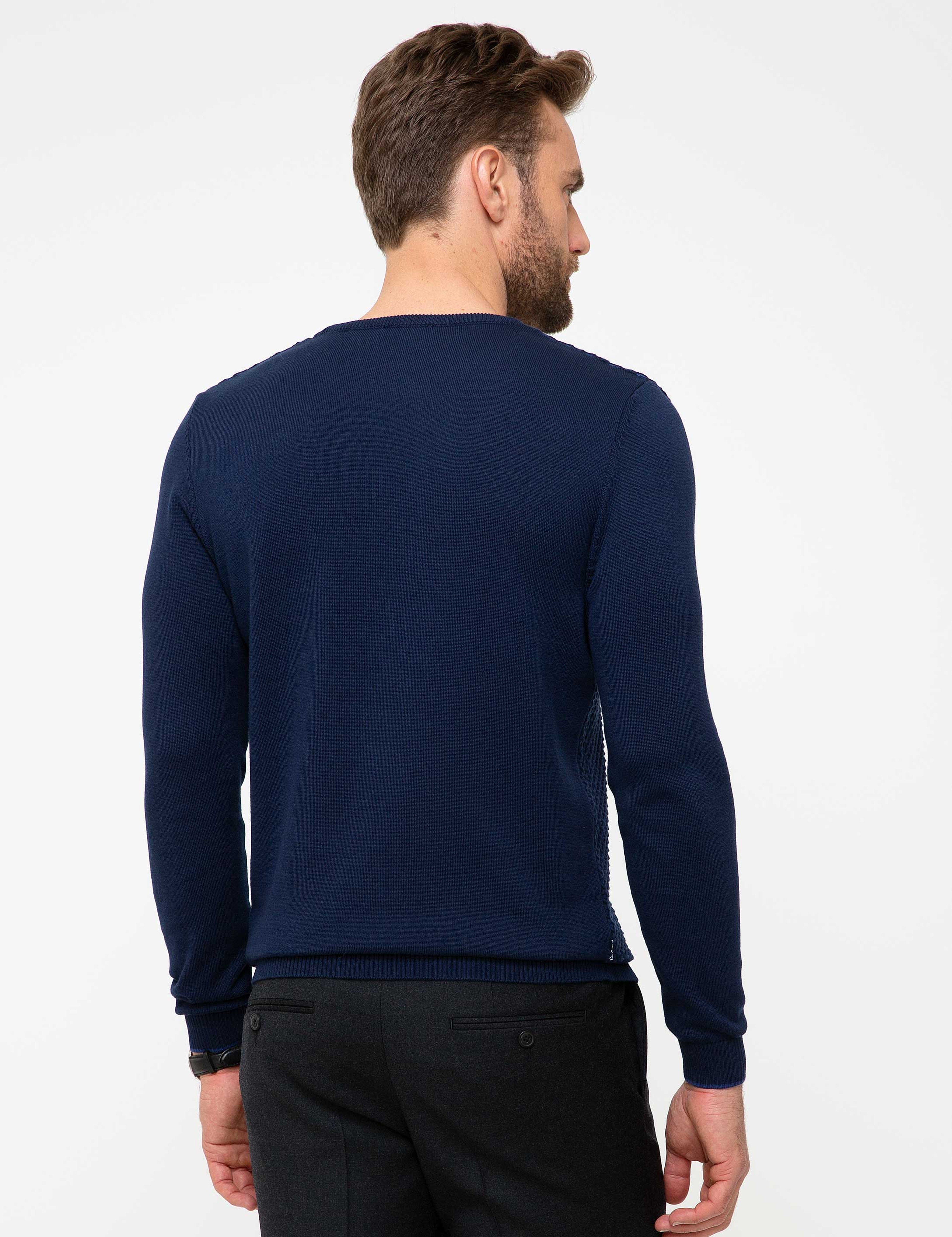 Lacivert Slim Fit Kazak - Image 4