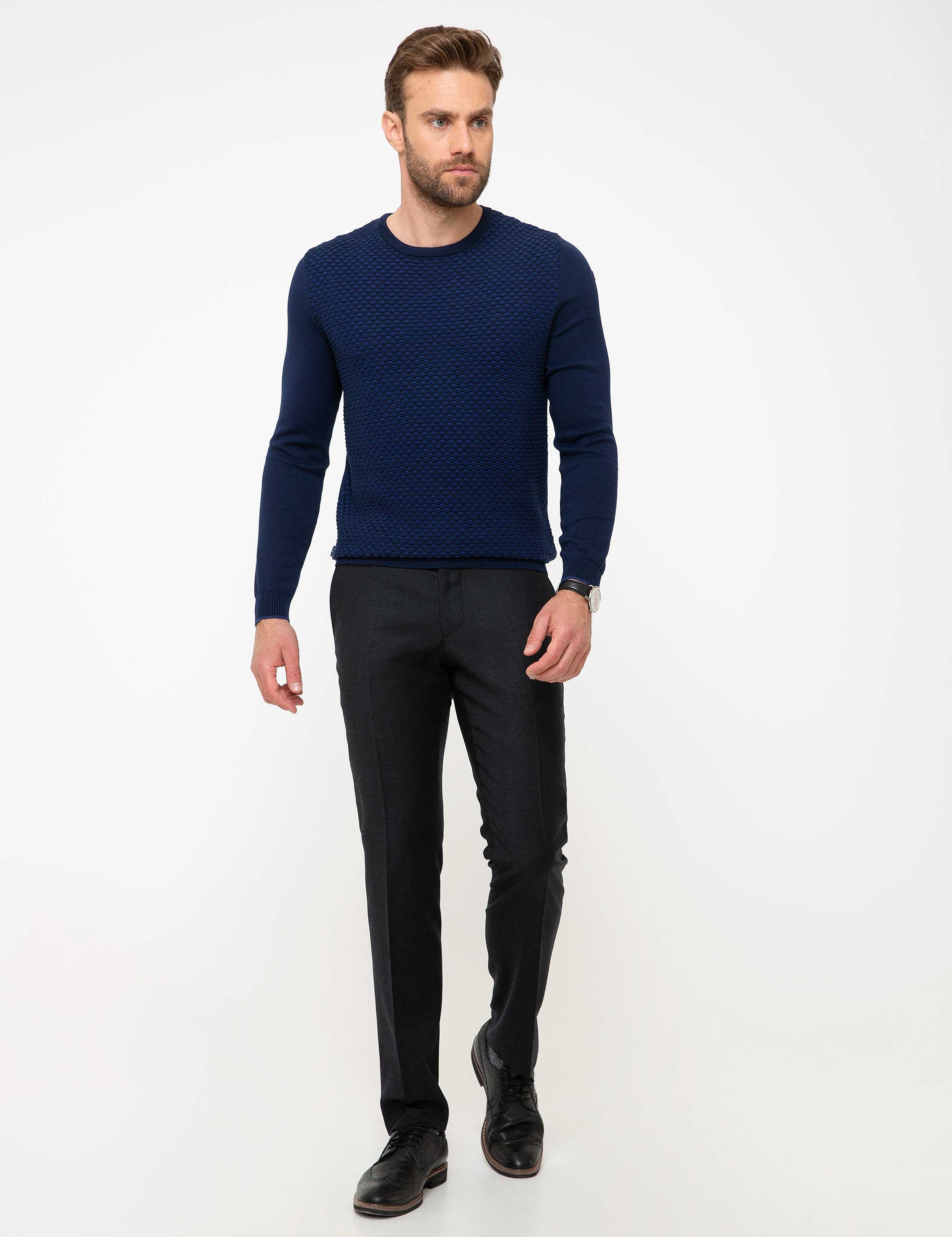 Lacivert Slim Fit Kazak - Image 5