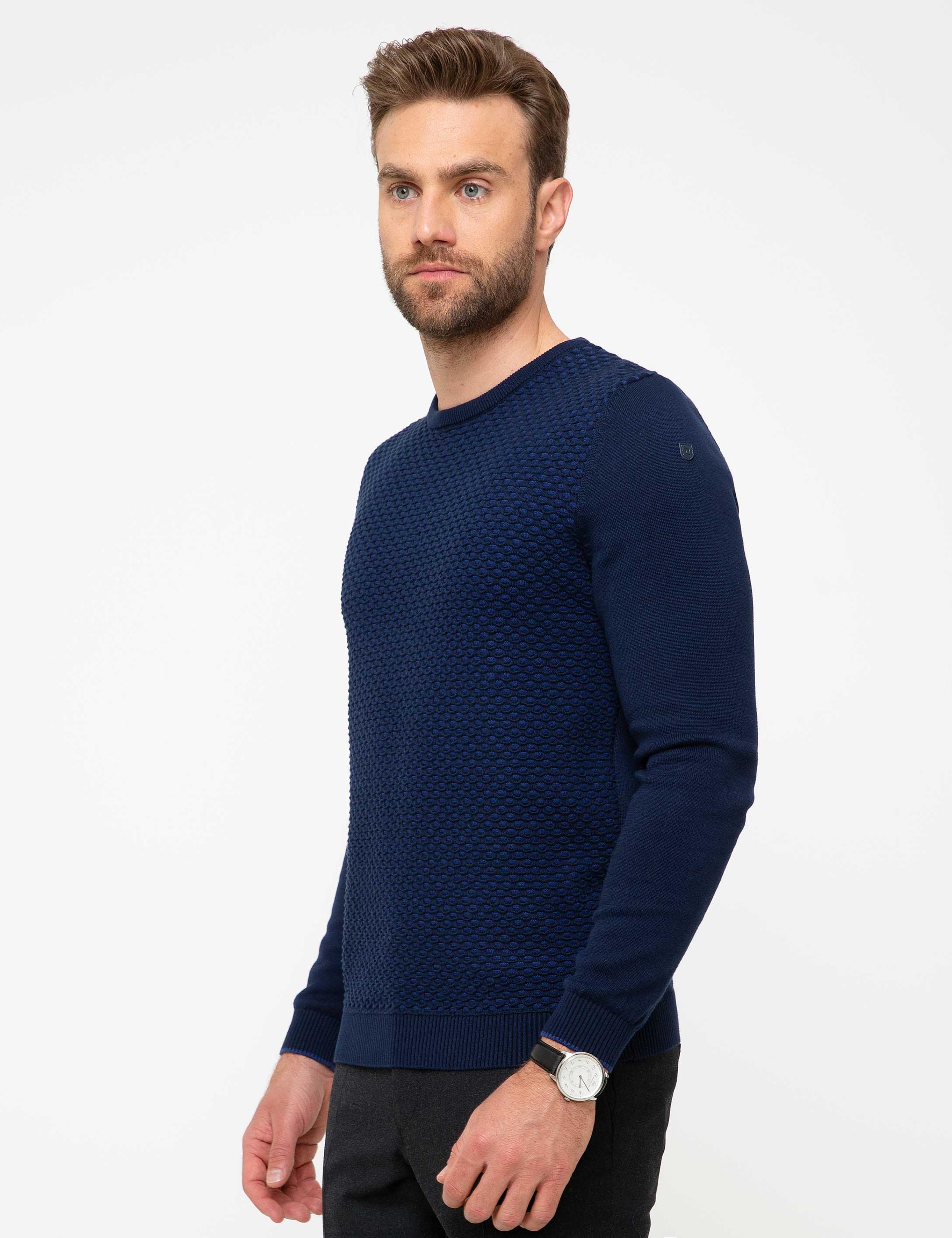 Lacivert Slim Fit Kazak