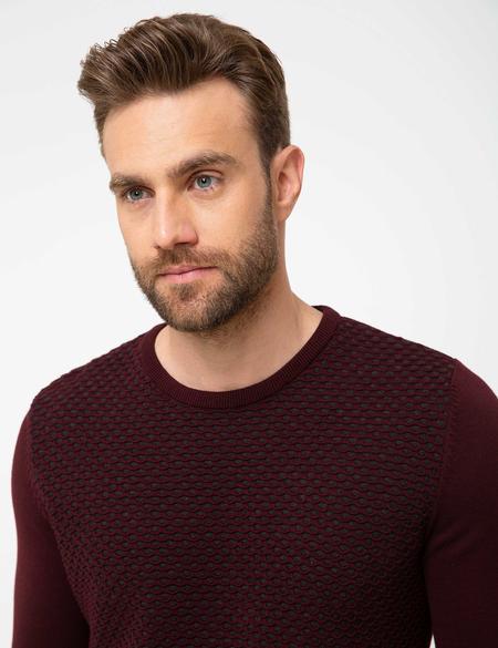 Bordo Slim Fit Kazak - 50209921056