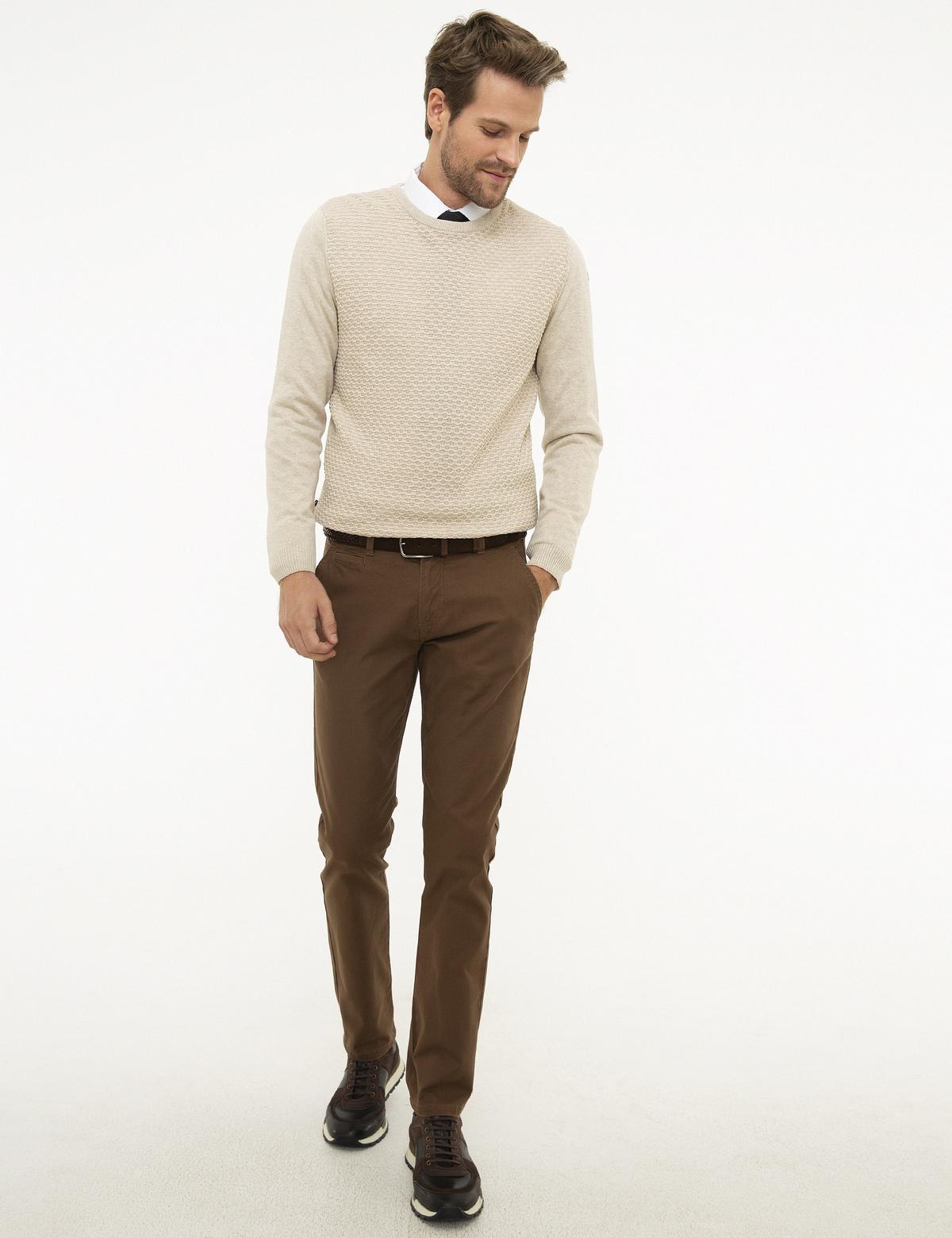 Kum Melanj Slim Fit Triko Kazak - 50209921106