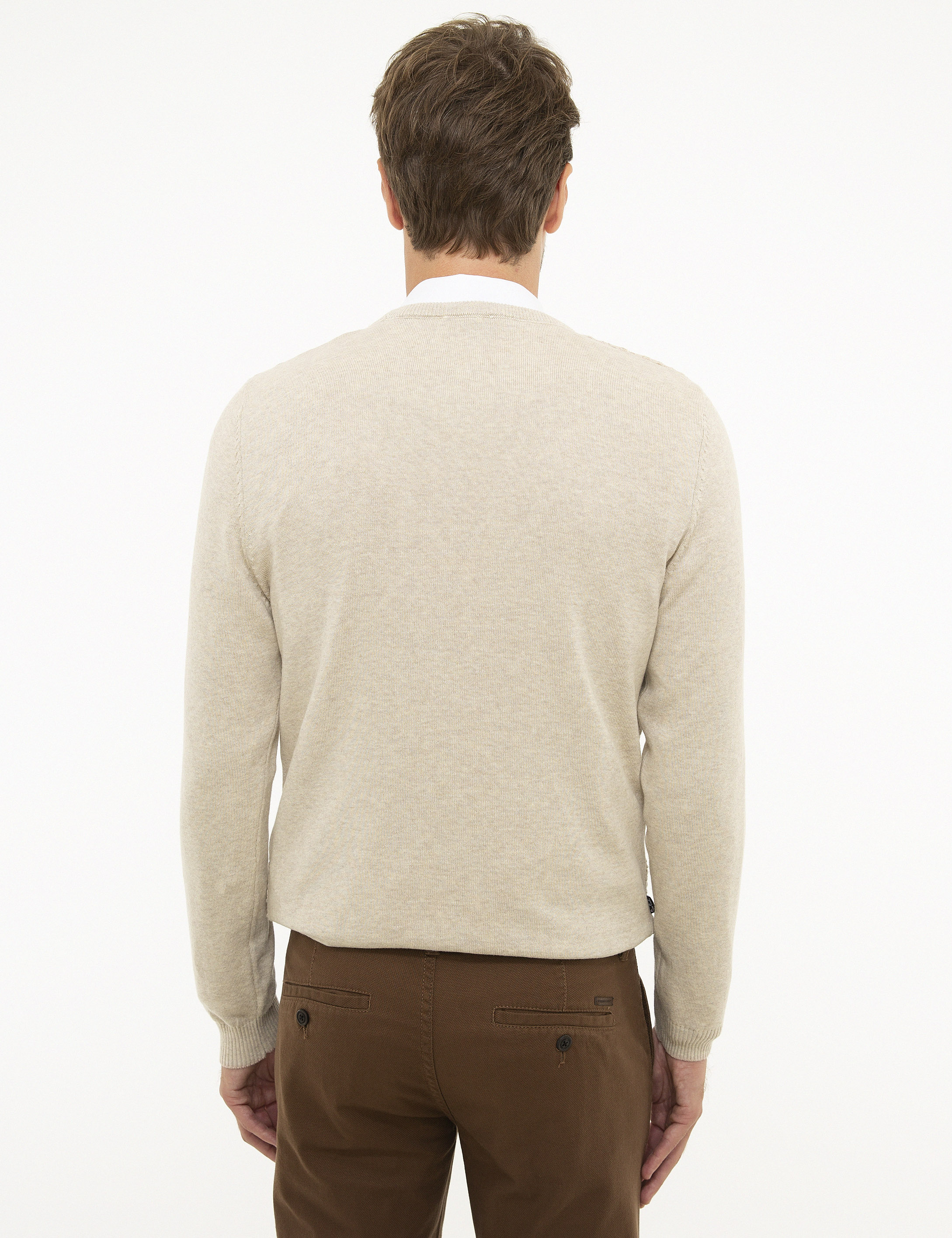 Kum Melanj Slim Fit Bisiklet Yaka Triko Kazak - Image 4