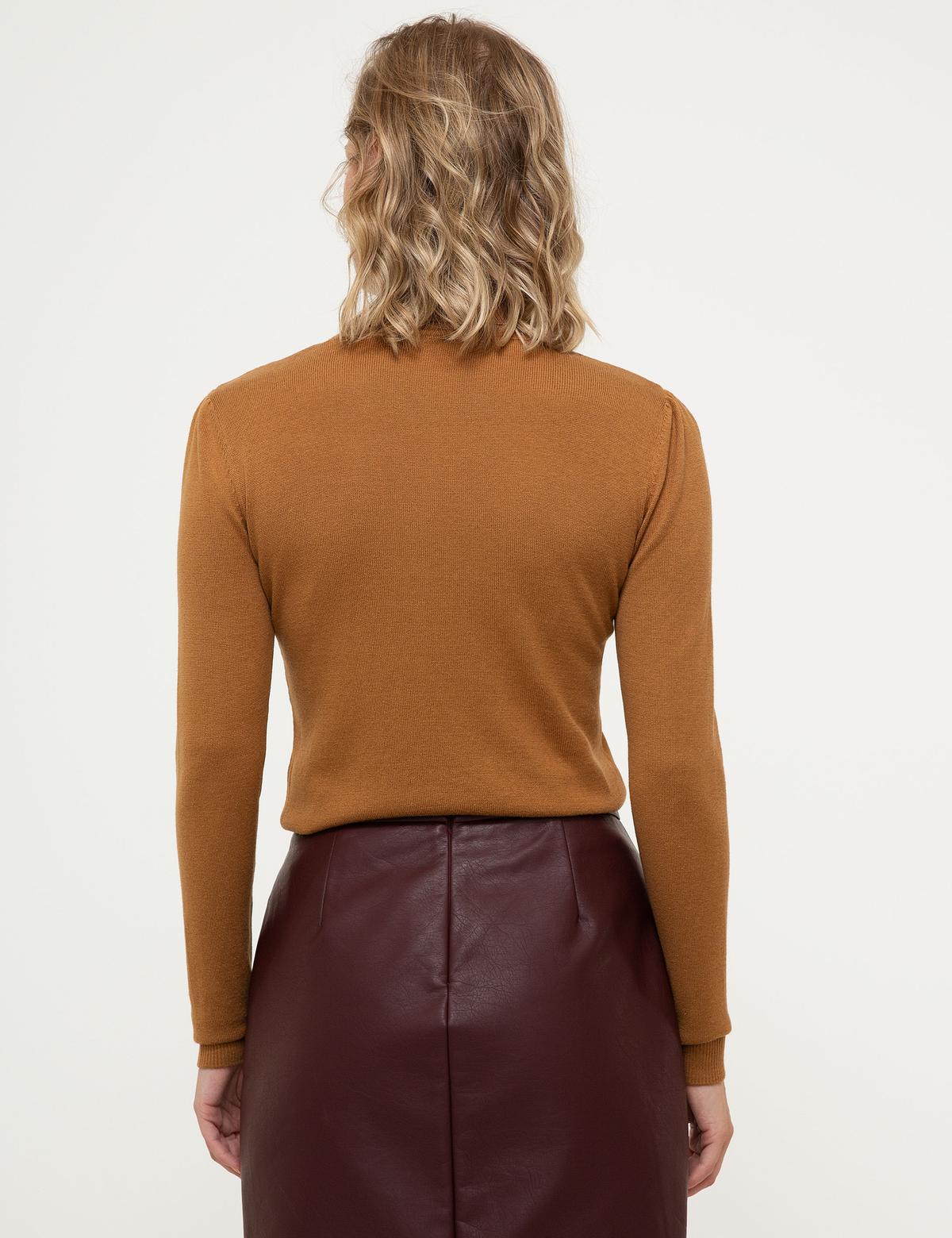 Kahverengi Triko Kazak - 50210416009