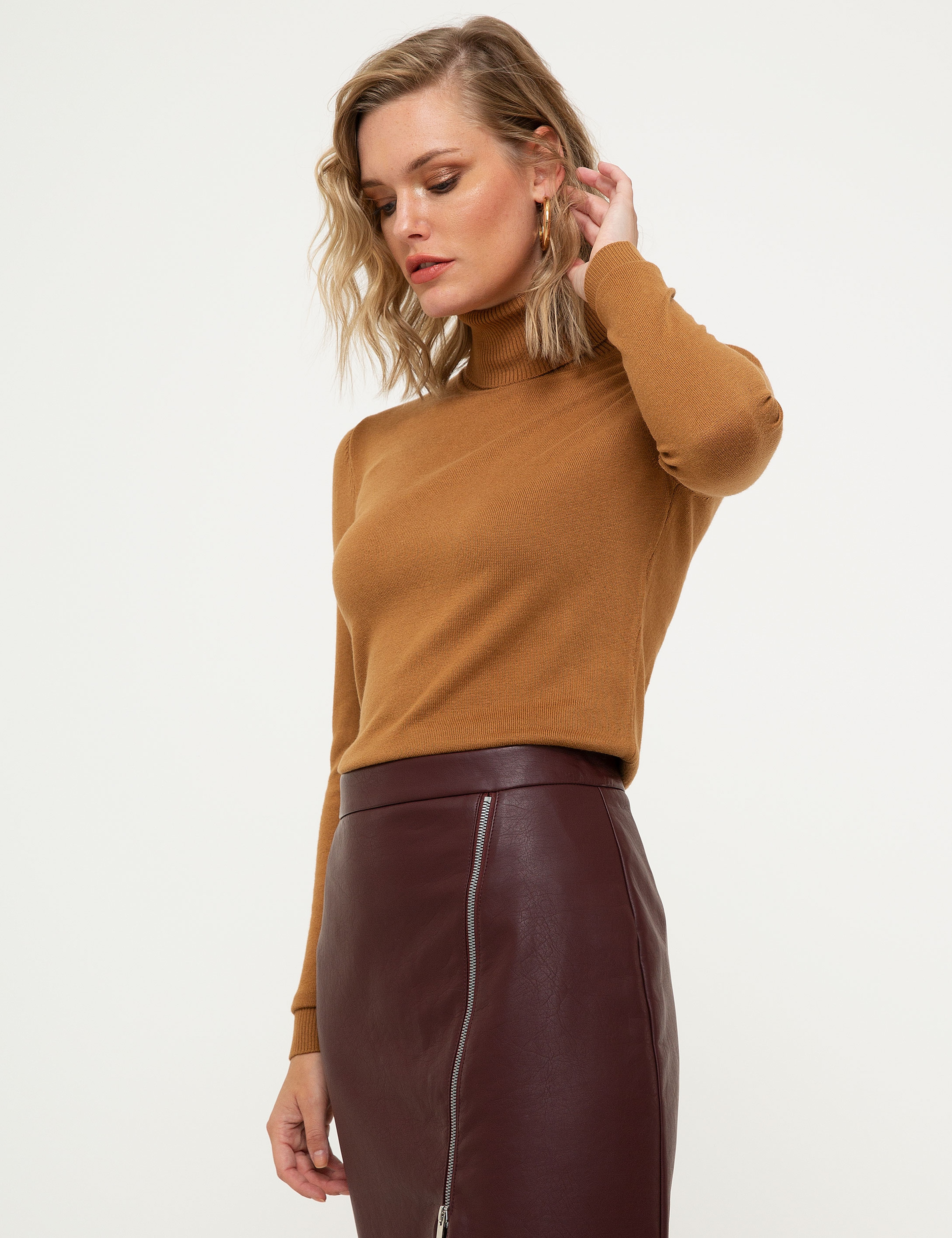 Camel Slim Fit Kazak - Image 3