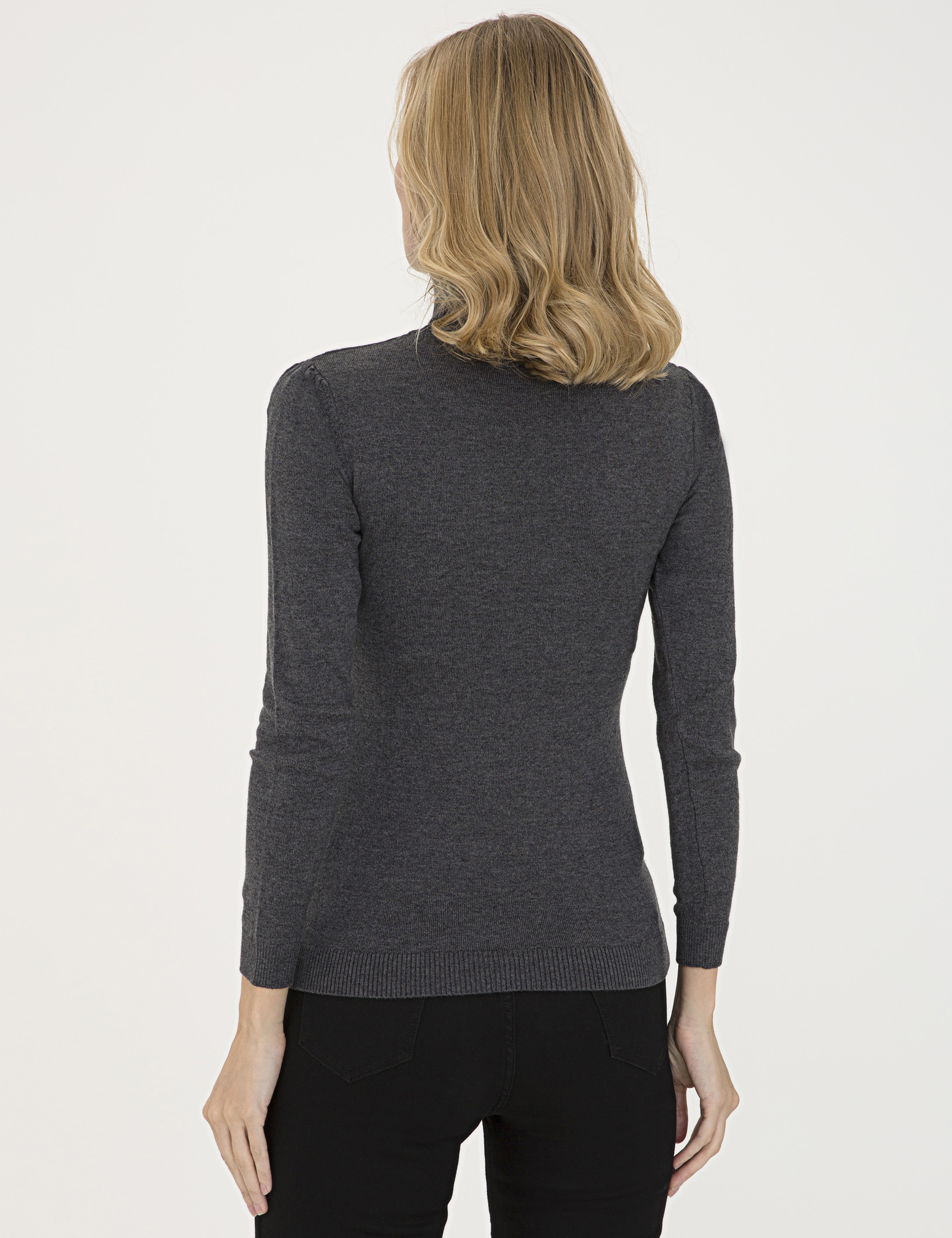 Gri Slim Fit Kazak - Image 4