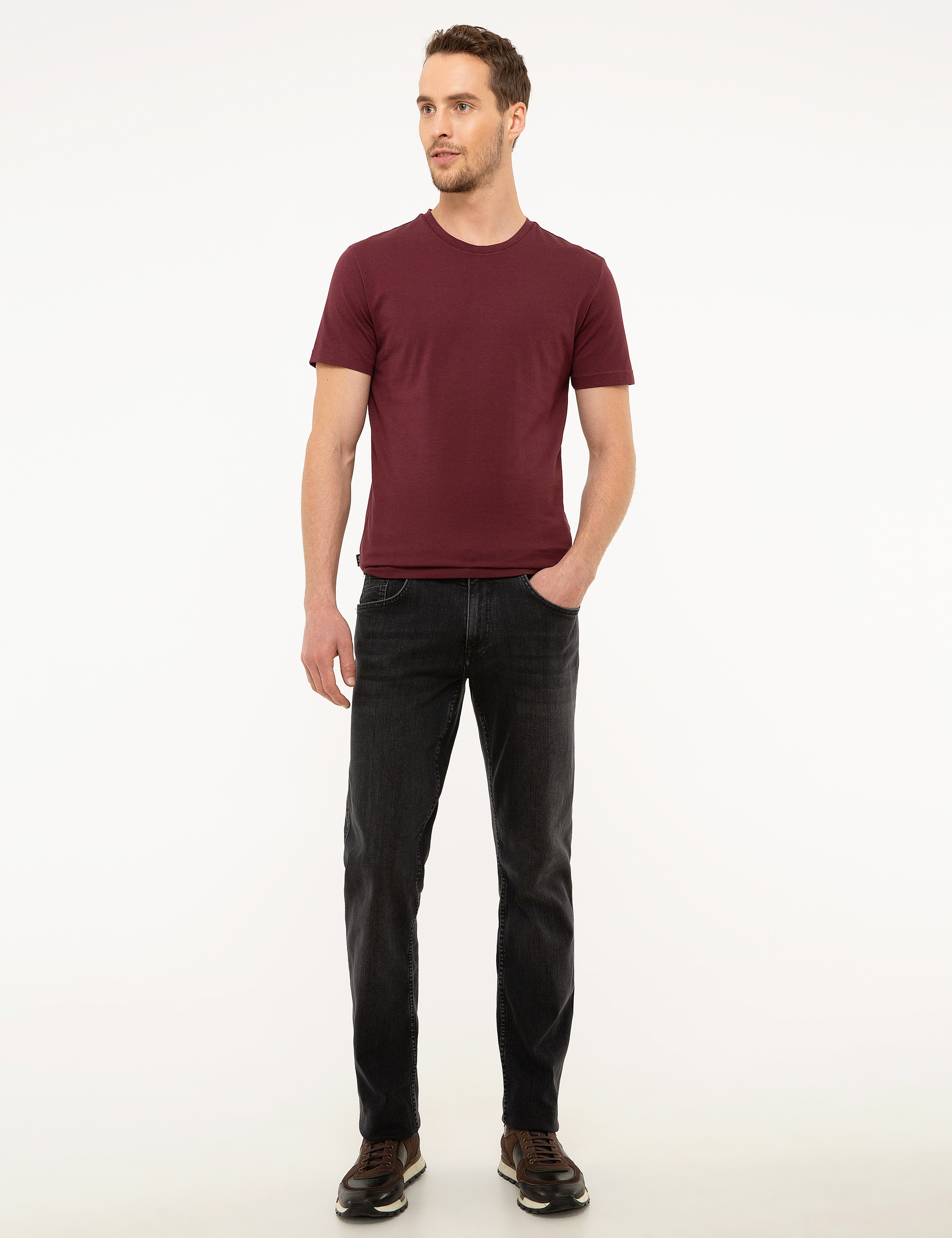 Antrasit Straight Fit Denim Pantolon